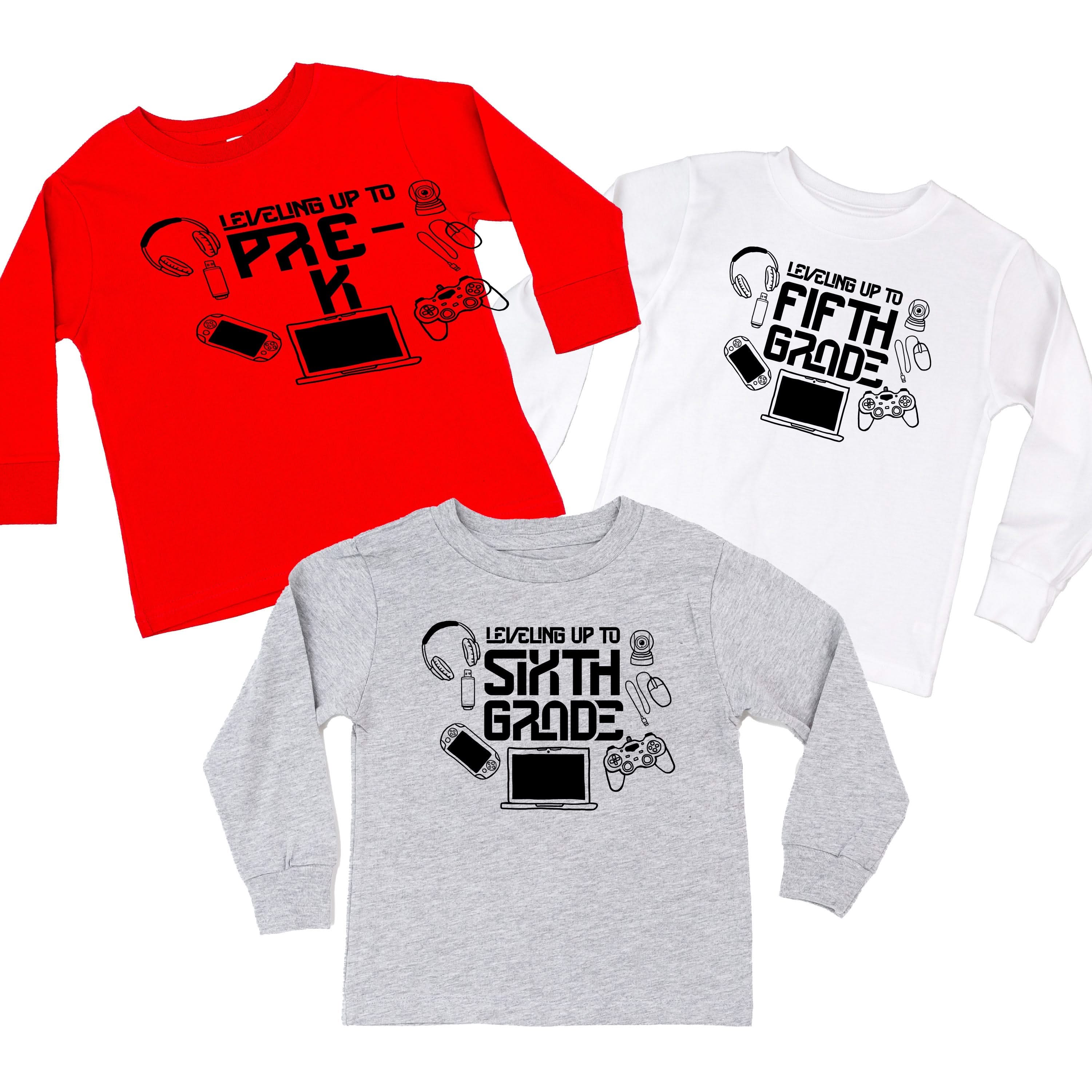 Leveling Up To (Choose Your Grade) - Child Long Sleeve Tee - Image 4