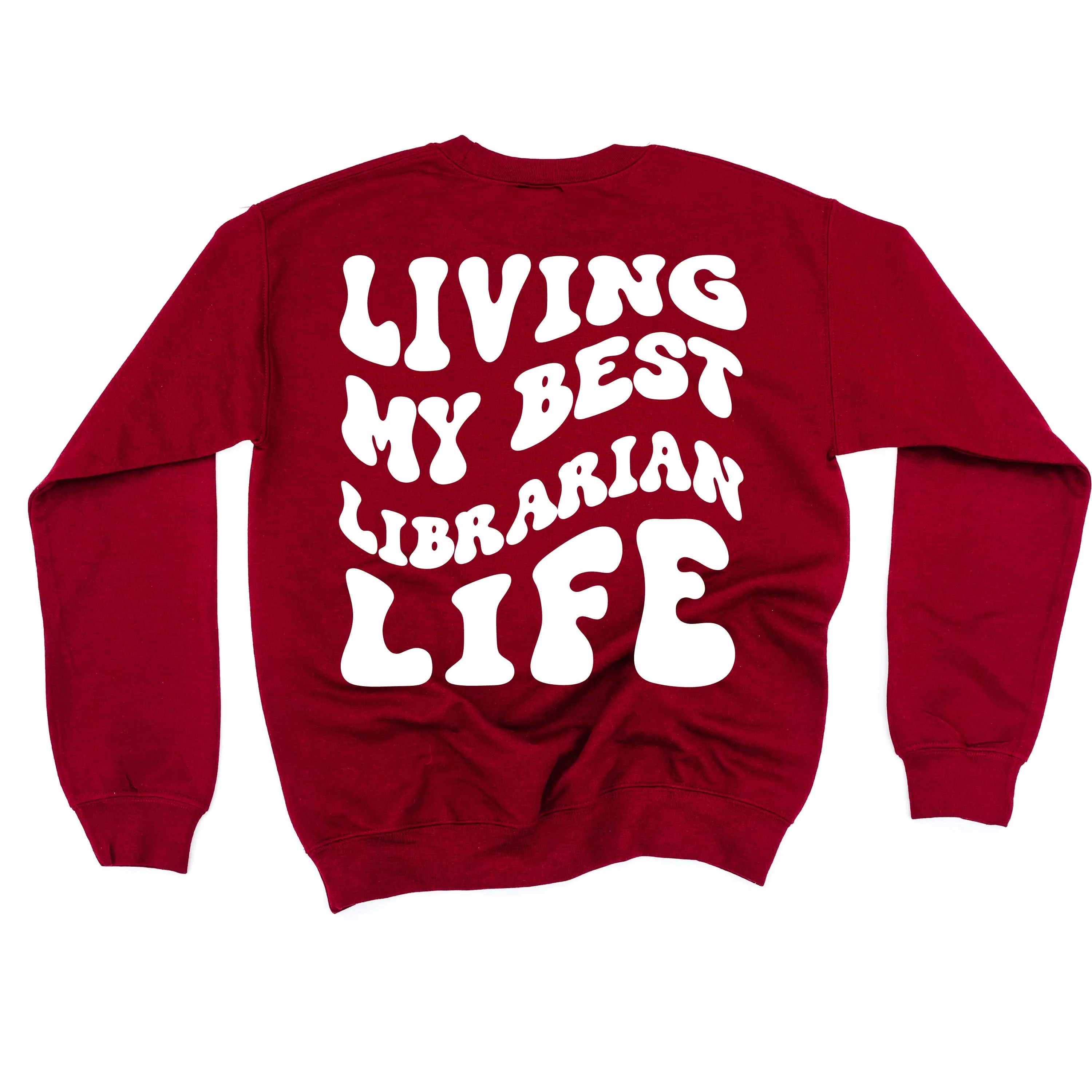 Living My Best Librarian Life - Melty Smiley (pf & b) - BASIC Fleece - Image 10