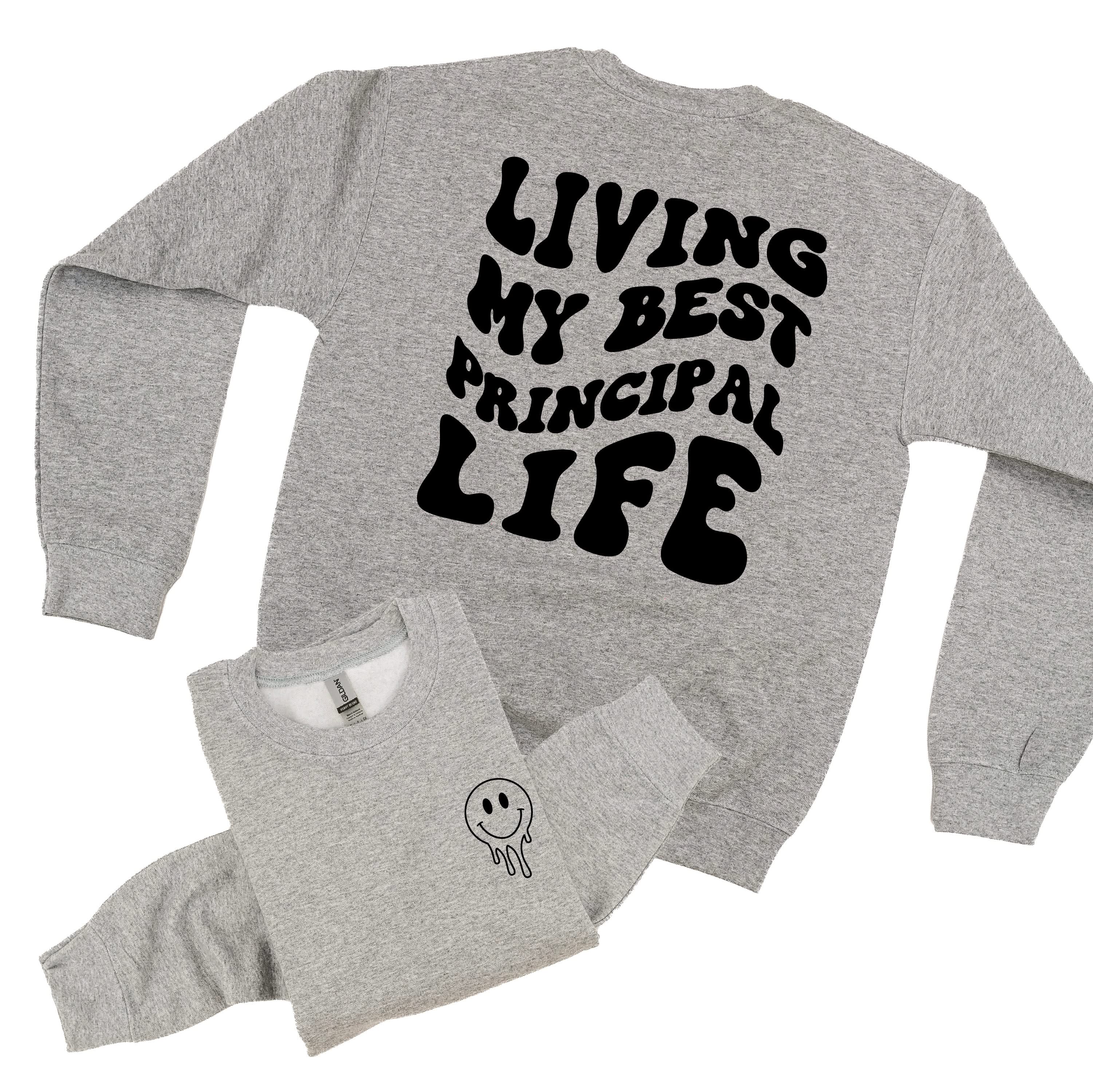 Living My Best Principal Life - Melty Smiley (pf & b) - BASIC Fleece - Image 2