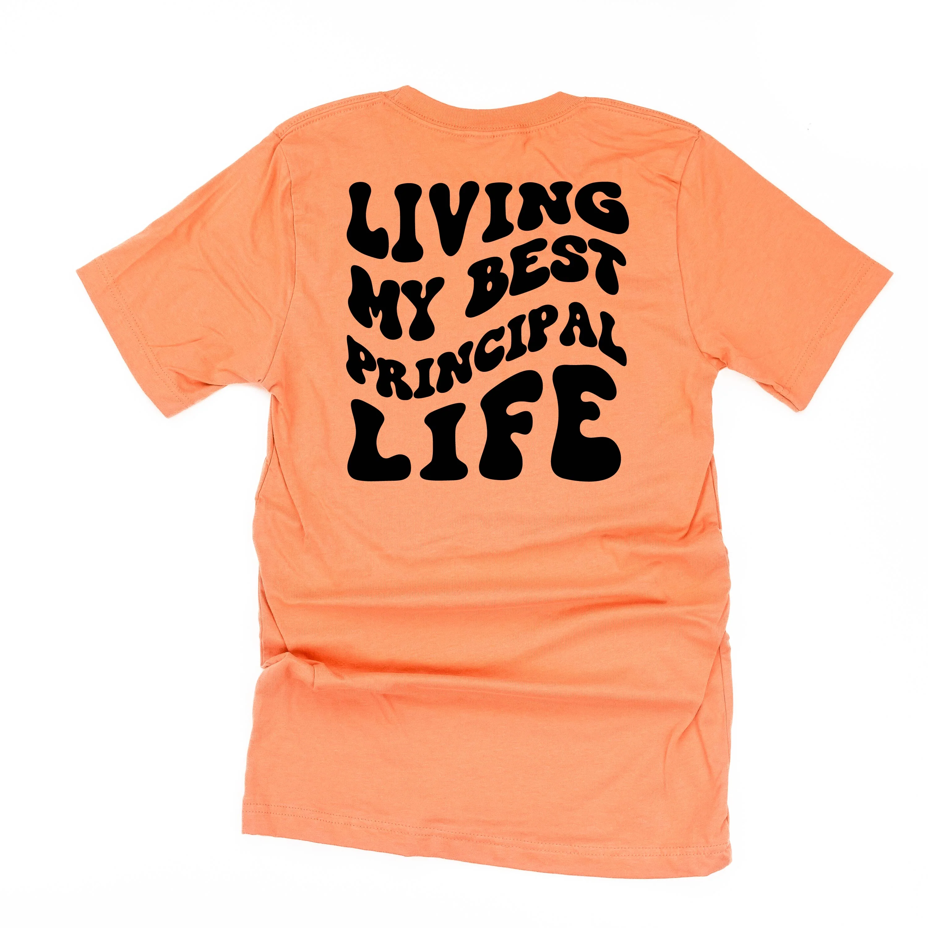 Living My Best Principal Life - Melty Smiley (pf & b) - Unisex Tee - Image 5