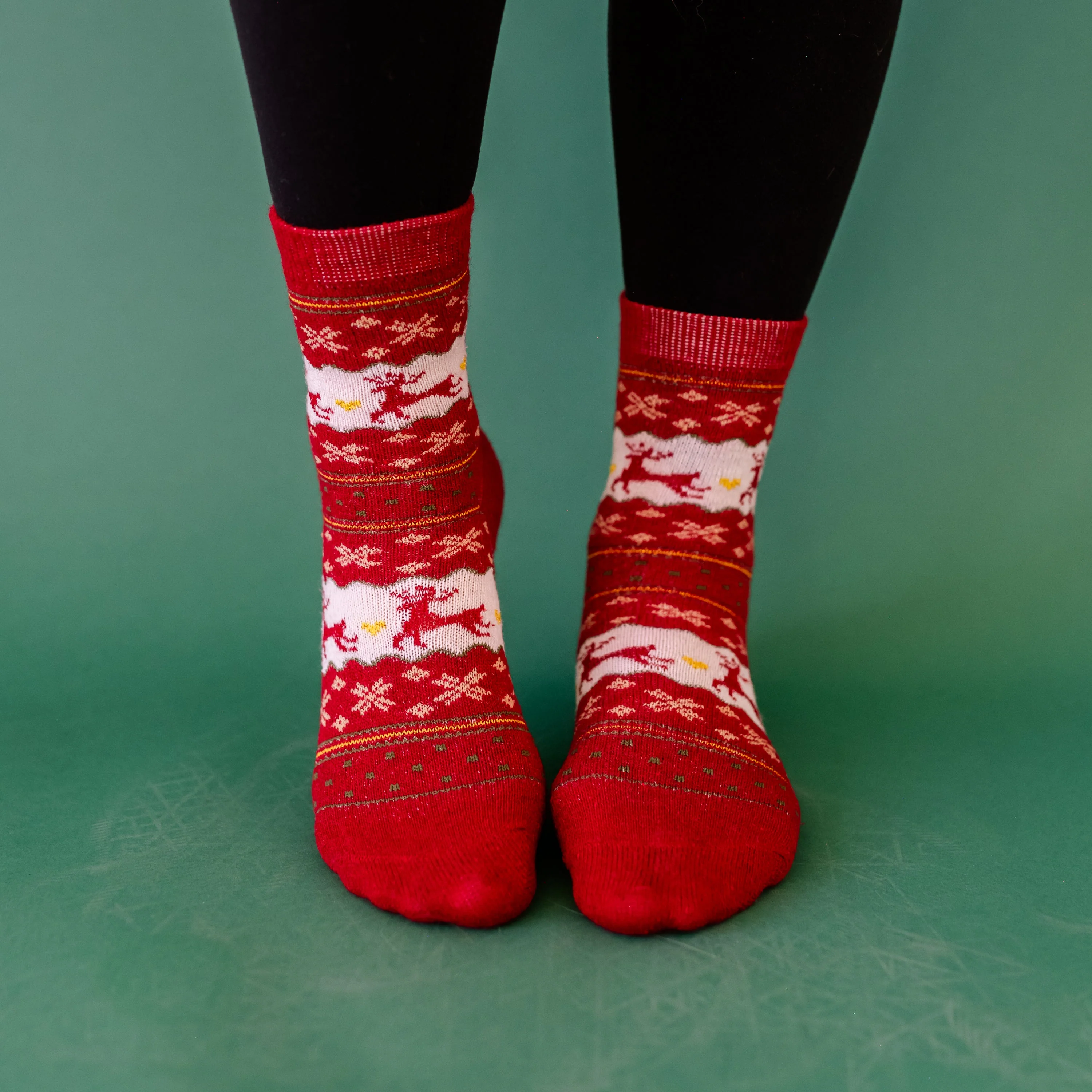 LMSS® CREW SOCKS - Red Reindeer - Image 4