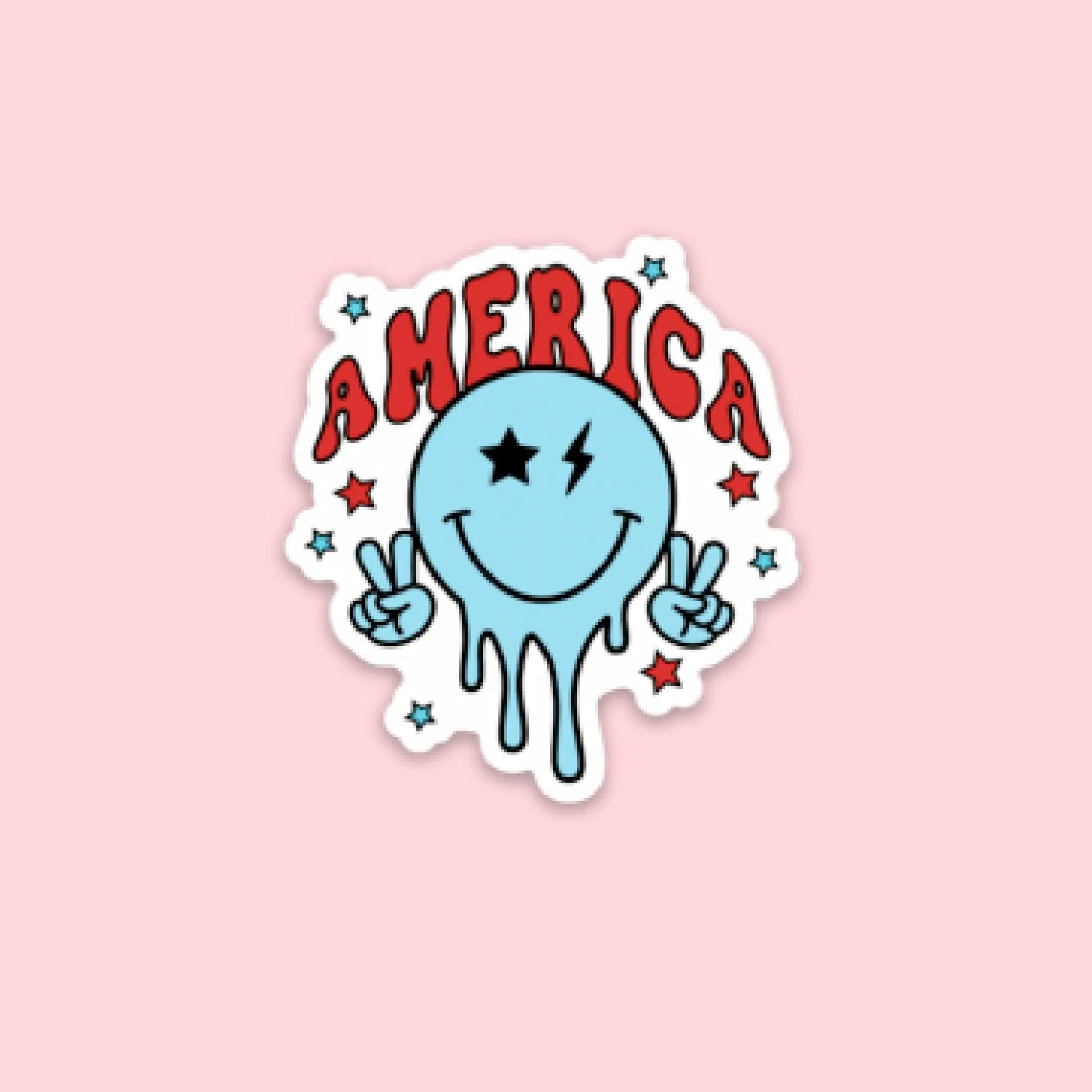 LMSS® STICKER - America Peace Smiley