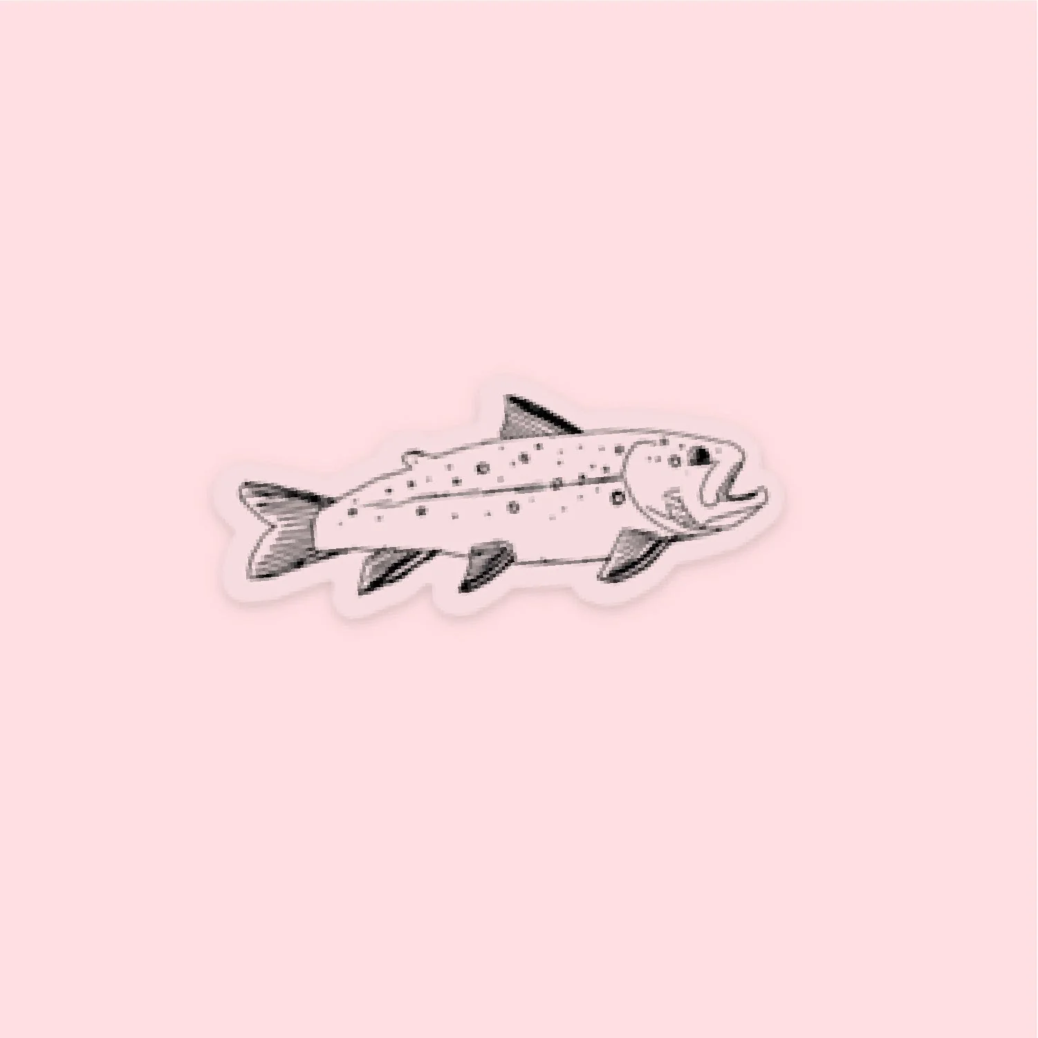 LMSS® STICKER - BROOK TROUT (PAX'S DRAWING) - CLEAR BACKGROUND - Image 2