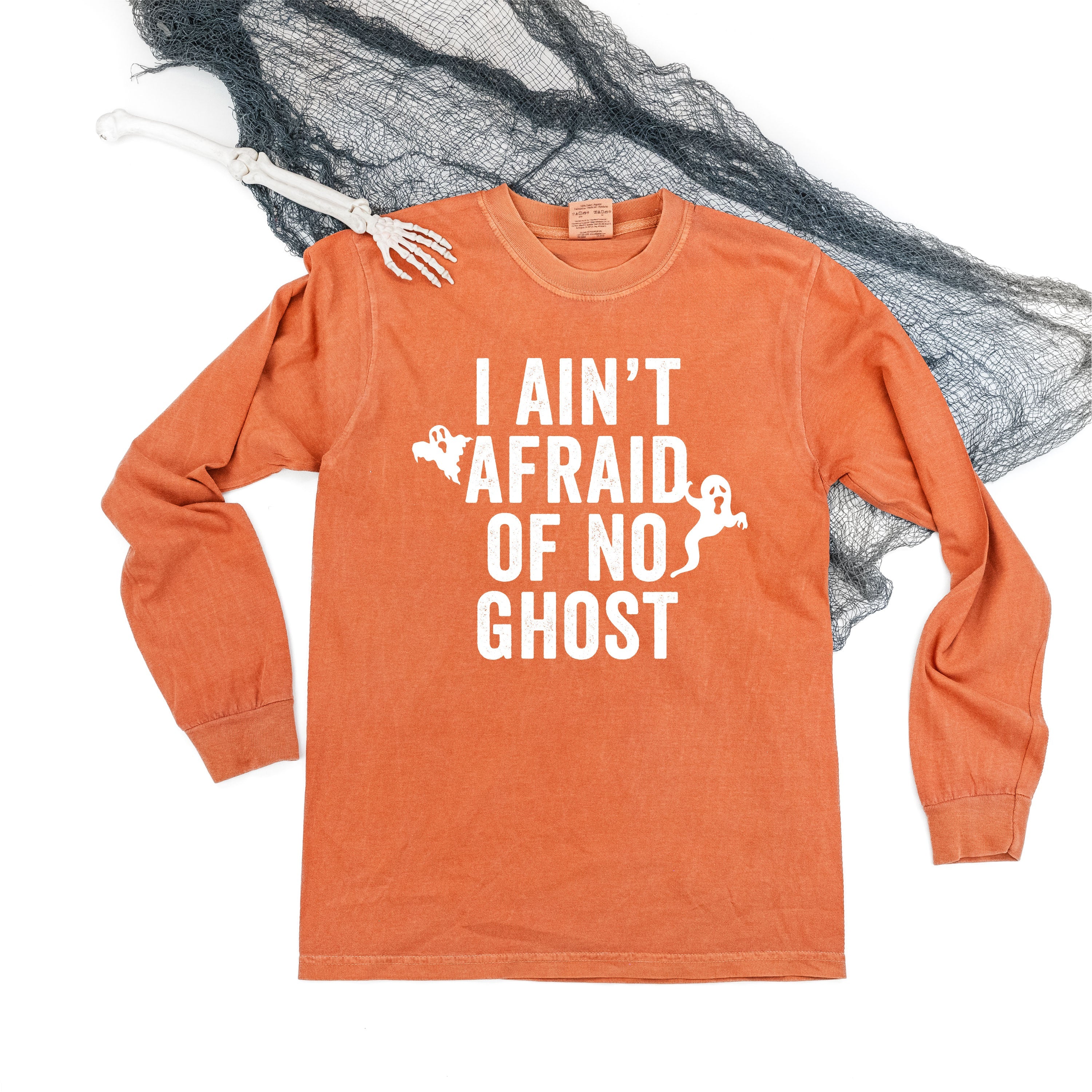 I Ain't Afraid of No Ghost - Long Sleeve Comfort Colors Tee - Image 8