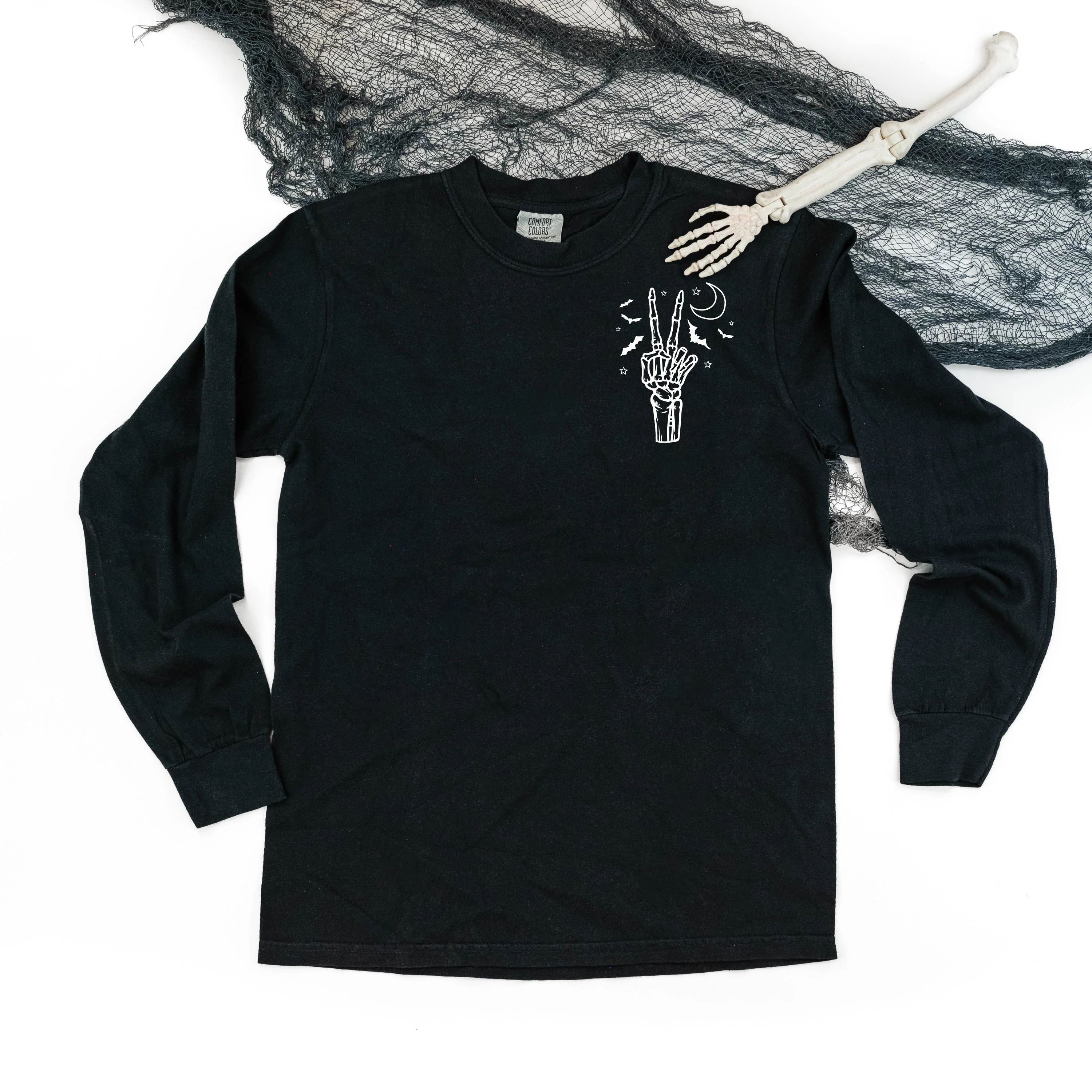 Peace - Skeleton - Long Sleeve Comfort Colors Tee
