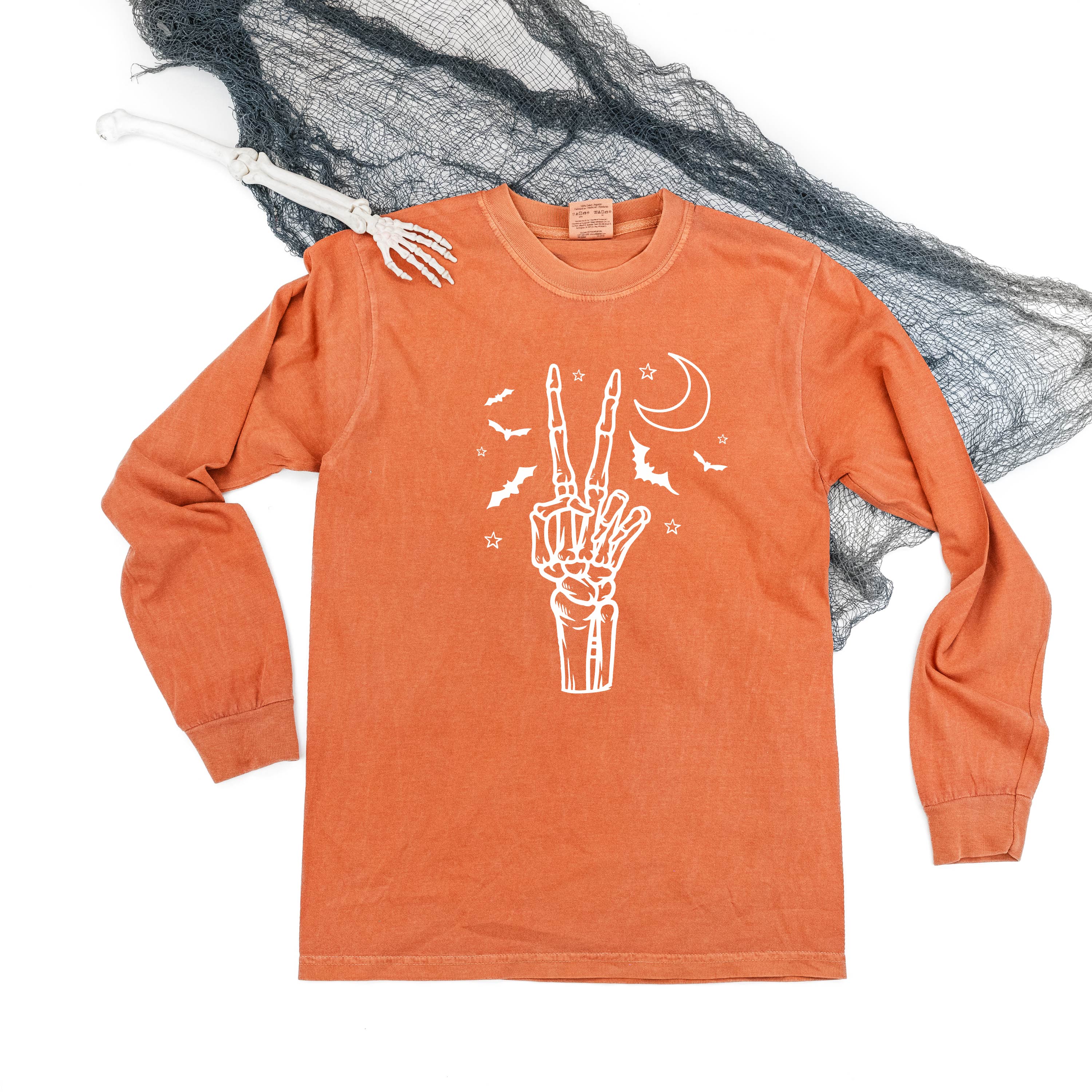 Peace - Skeleton - Long Sleeve Comfort Colors Tee - Image 8
