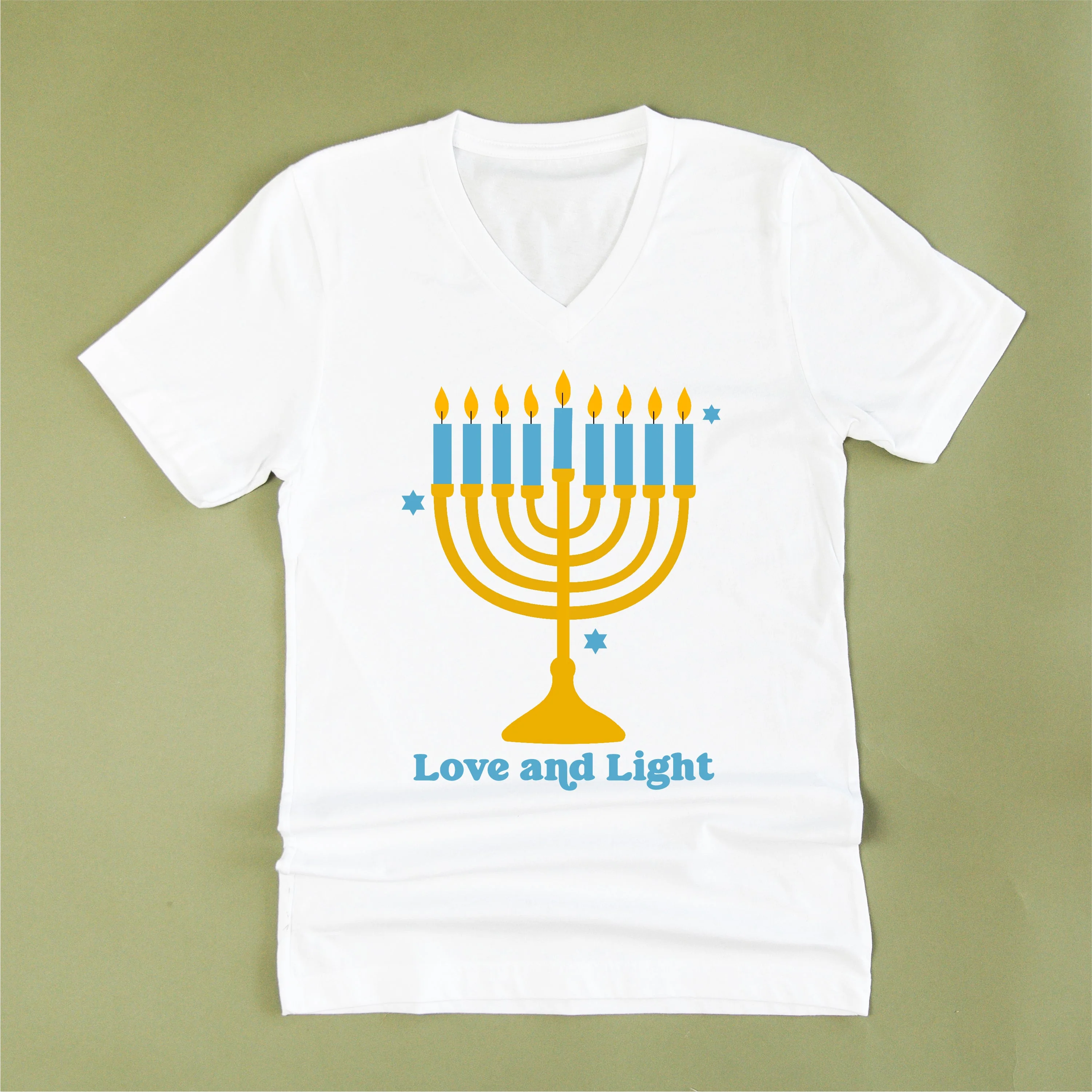 Love And Light - Hanukkah - Unisex Tee - Image 3
