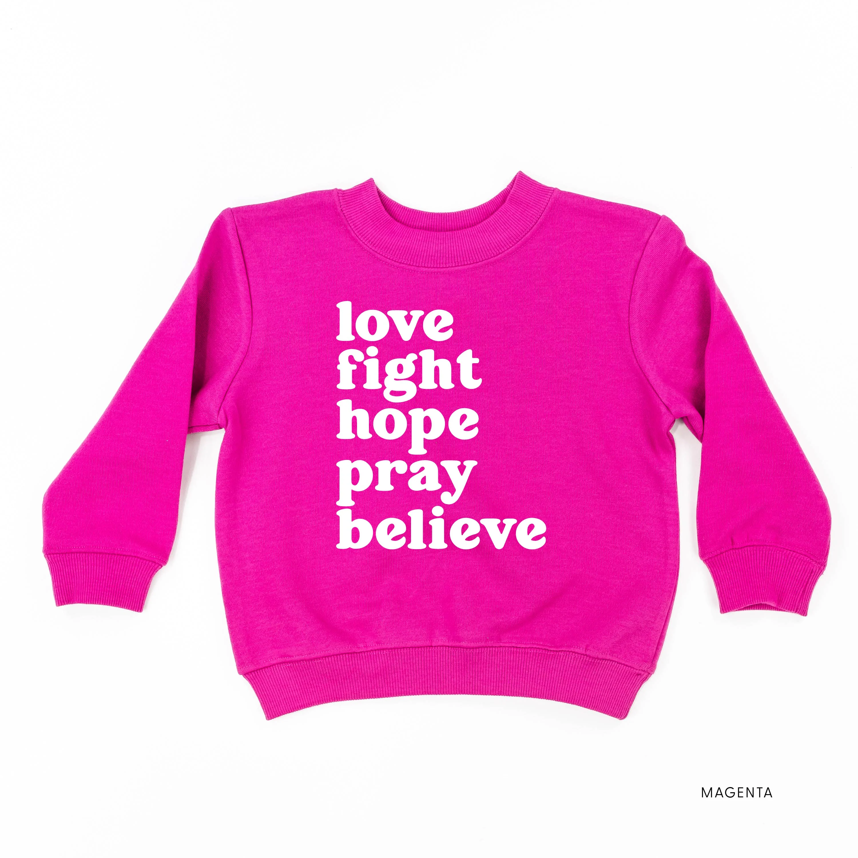 Love Fight Hope Pray Believe - Child Sweater - Image 5