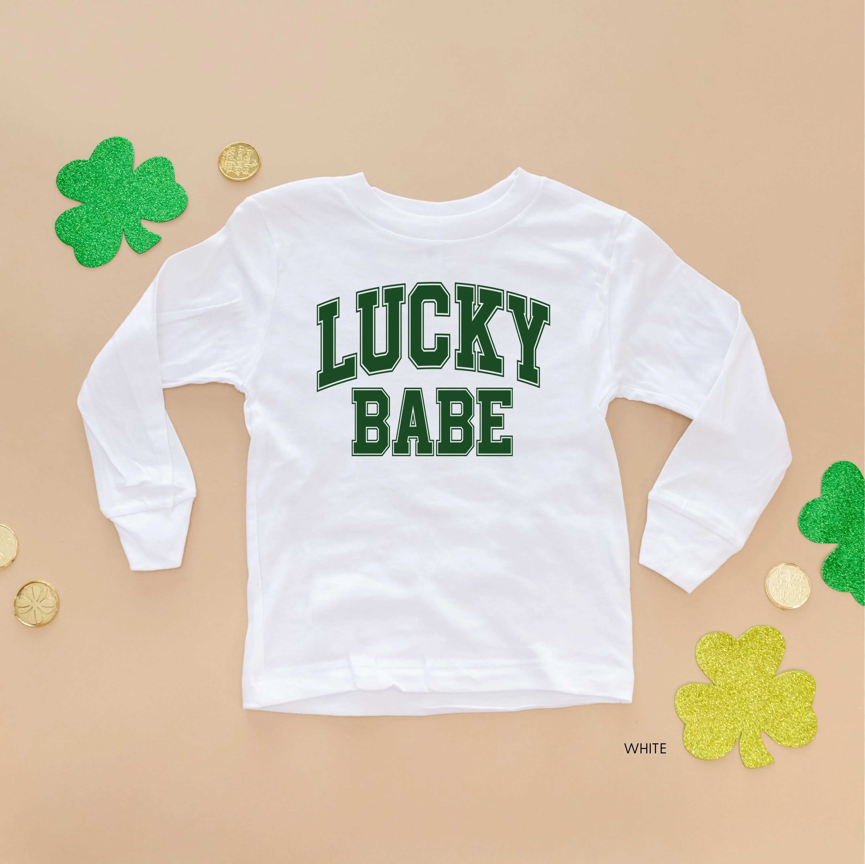 Lucky Babe - Varsity Outline - Child Long Sleeve Tee - Image 5