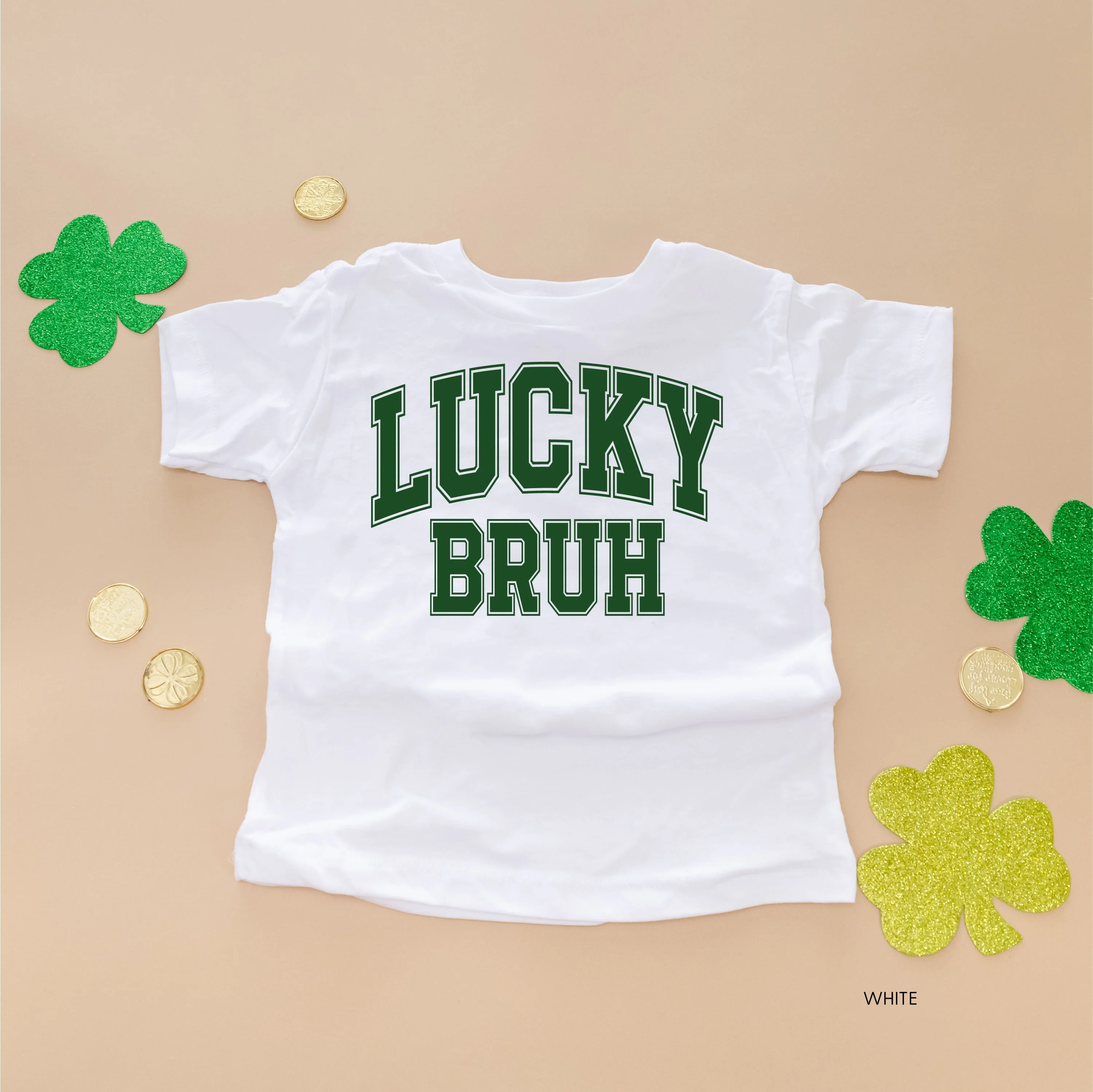 Lucky Bruh - Varsity Outline - Child Tee - Image 5