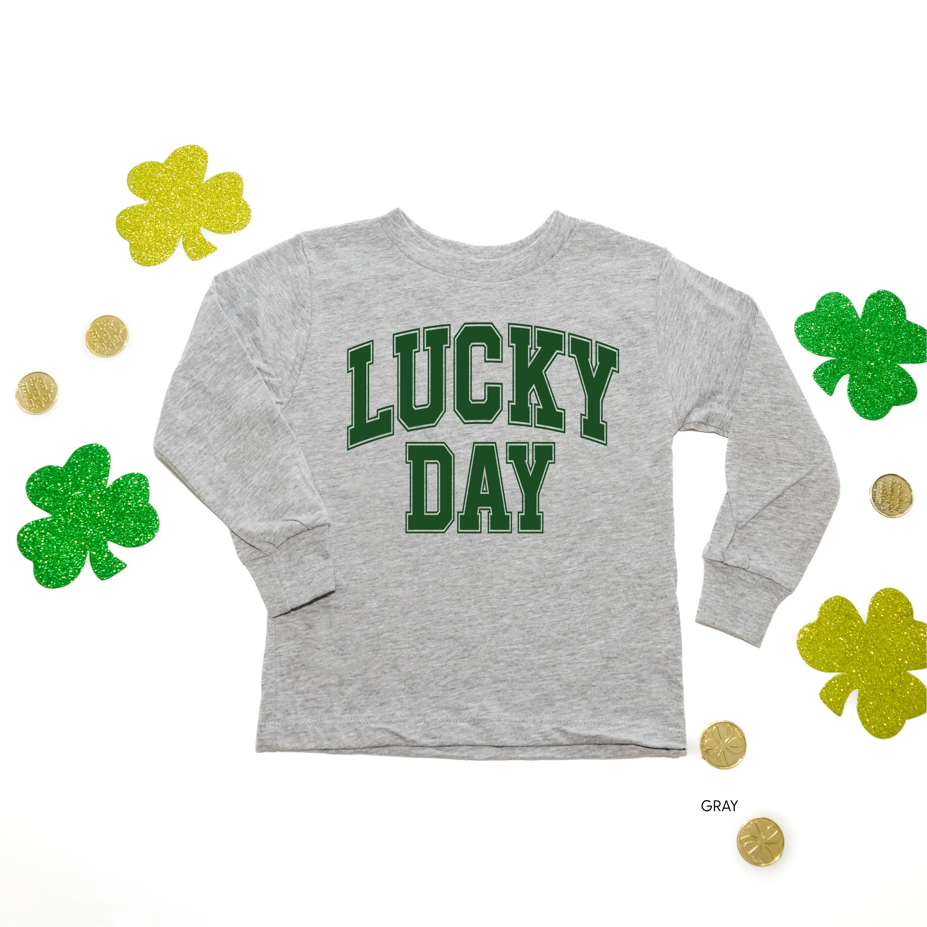 Lucky Day - Varsity Outline - Child Long Sleeve Tee - Image 2