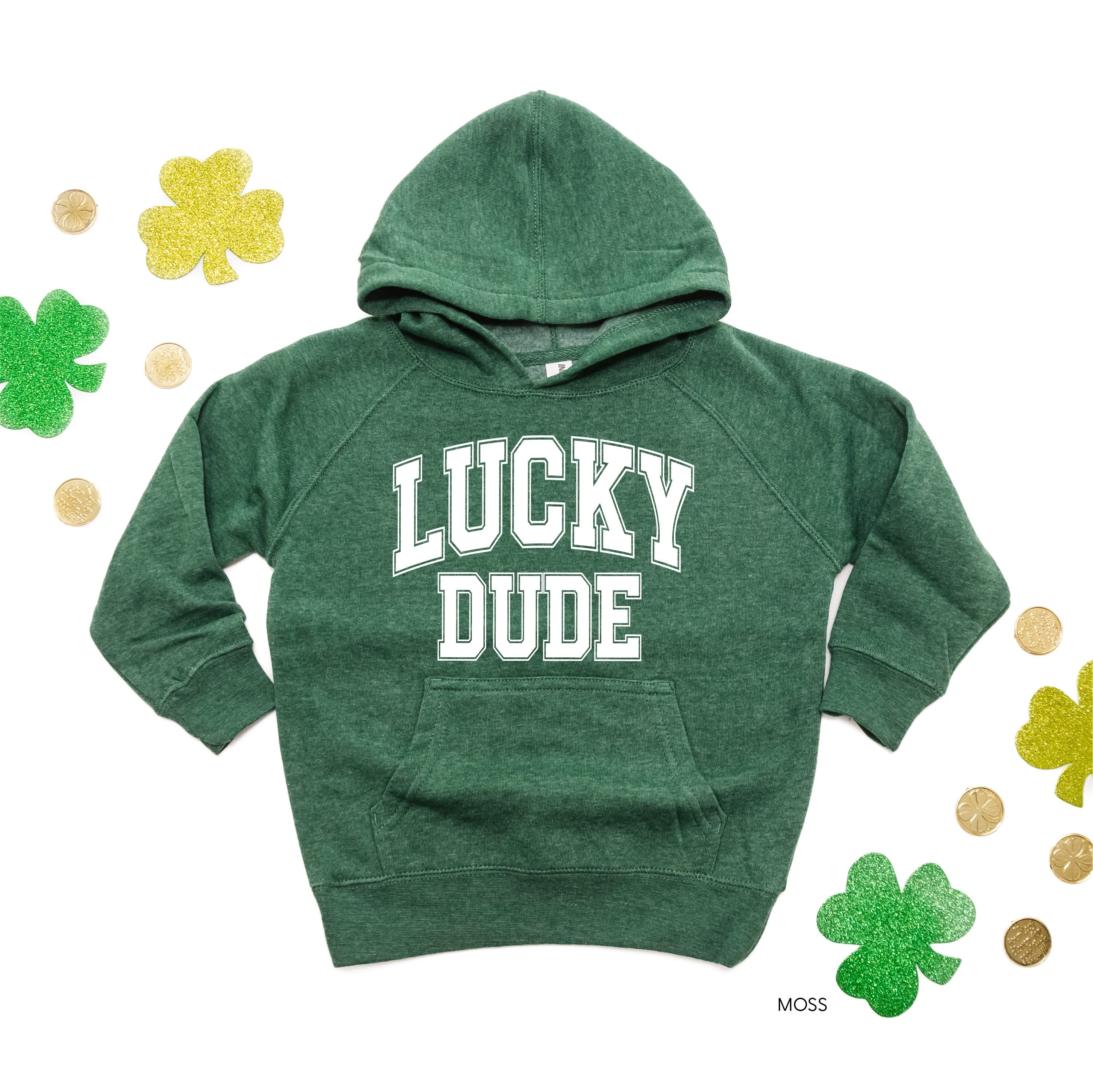 Lucky Dude - Varsity Outline - Child Hoodie