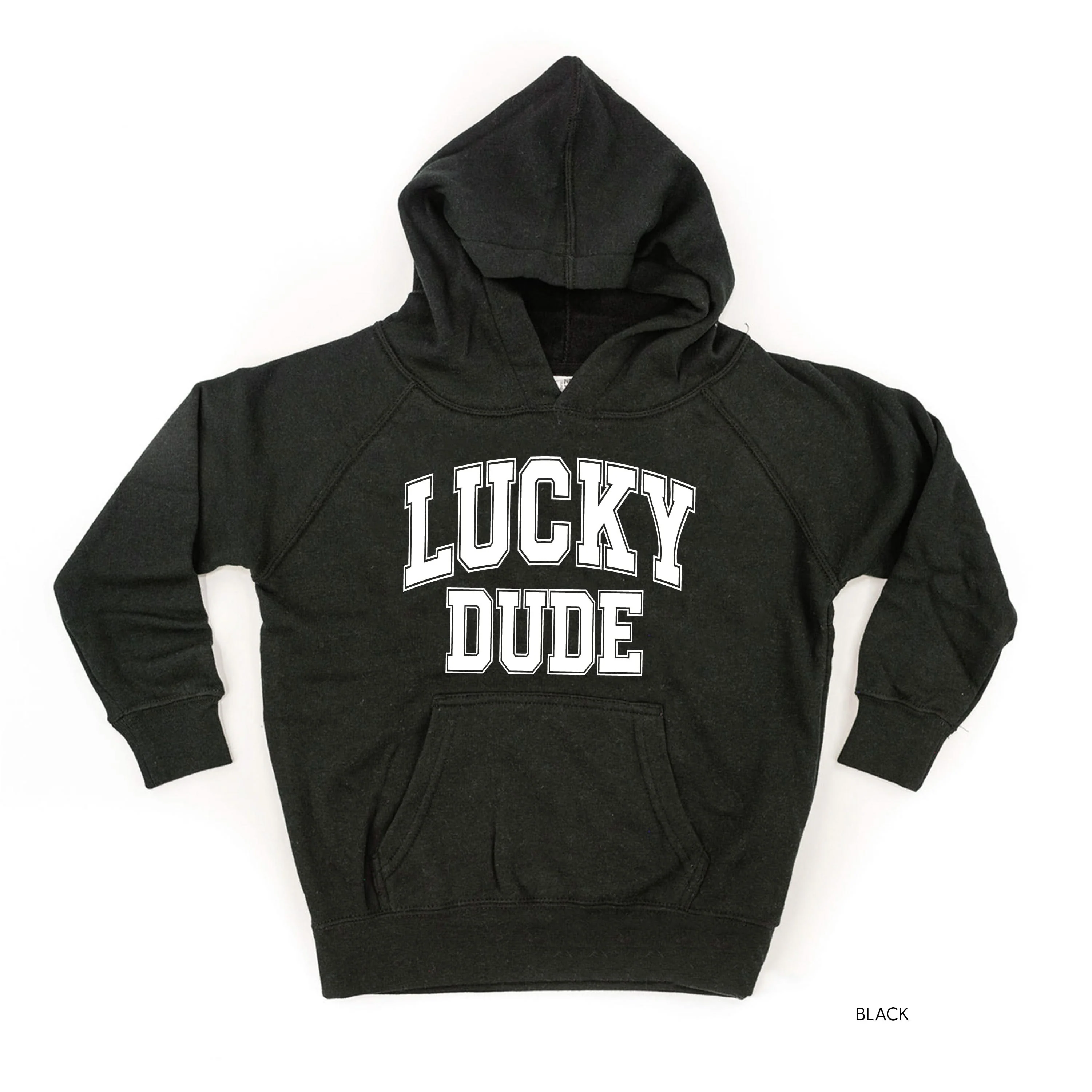 Lucky Dude - Varsity Outline - Child Hoodie - Image 2
