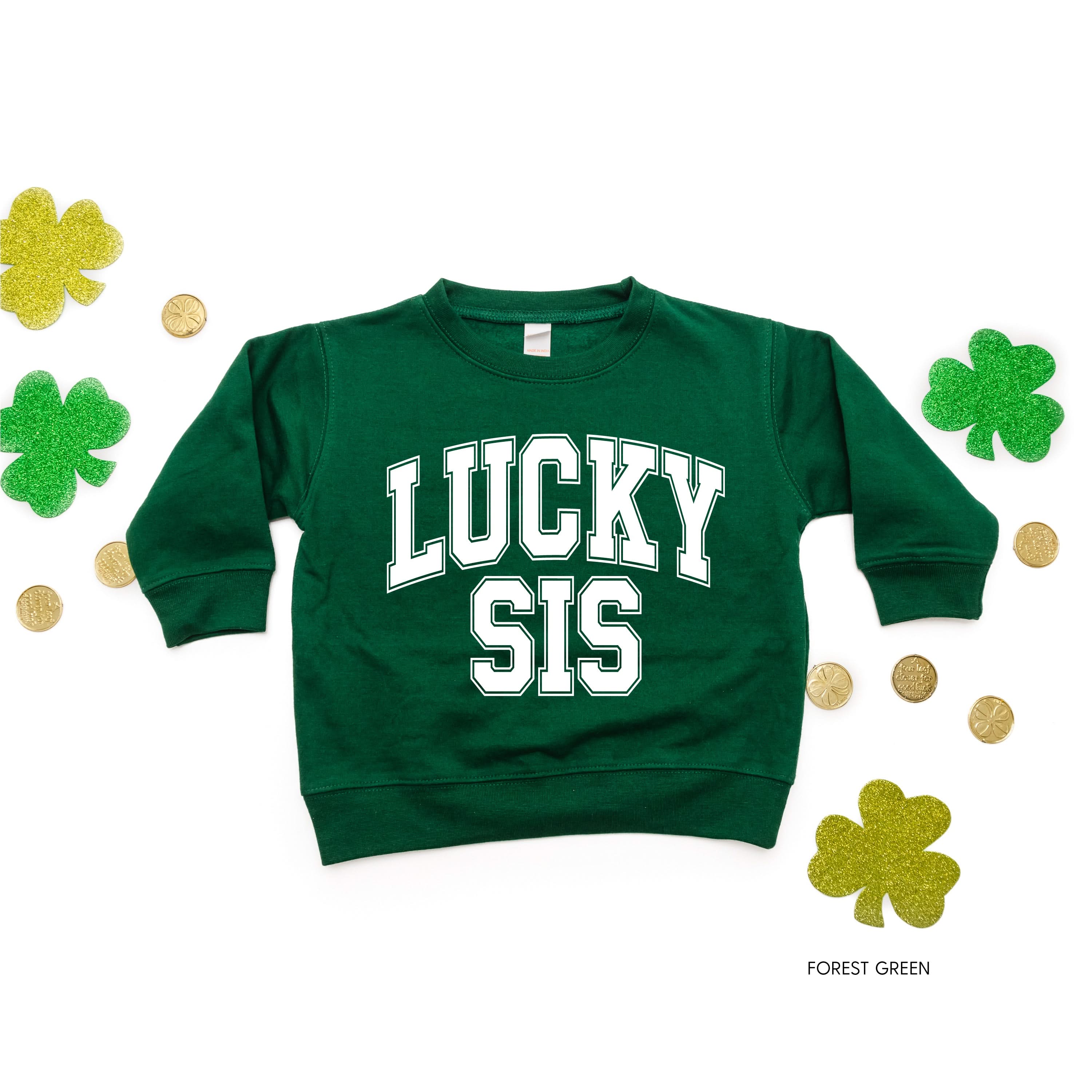 Lucky Sis - Varsity Outline - Child Sweater - Image 5