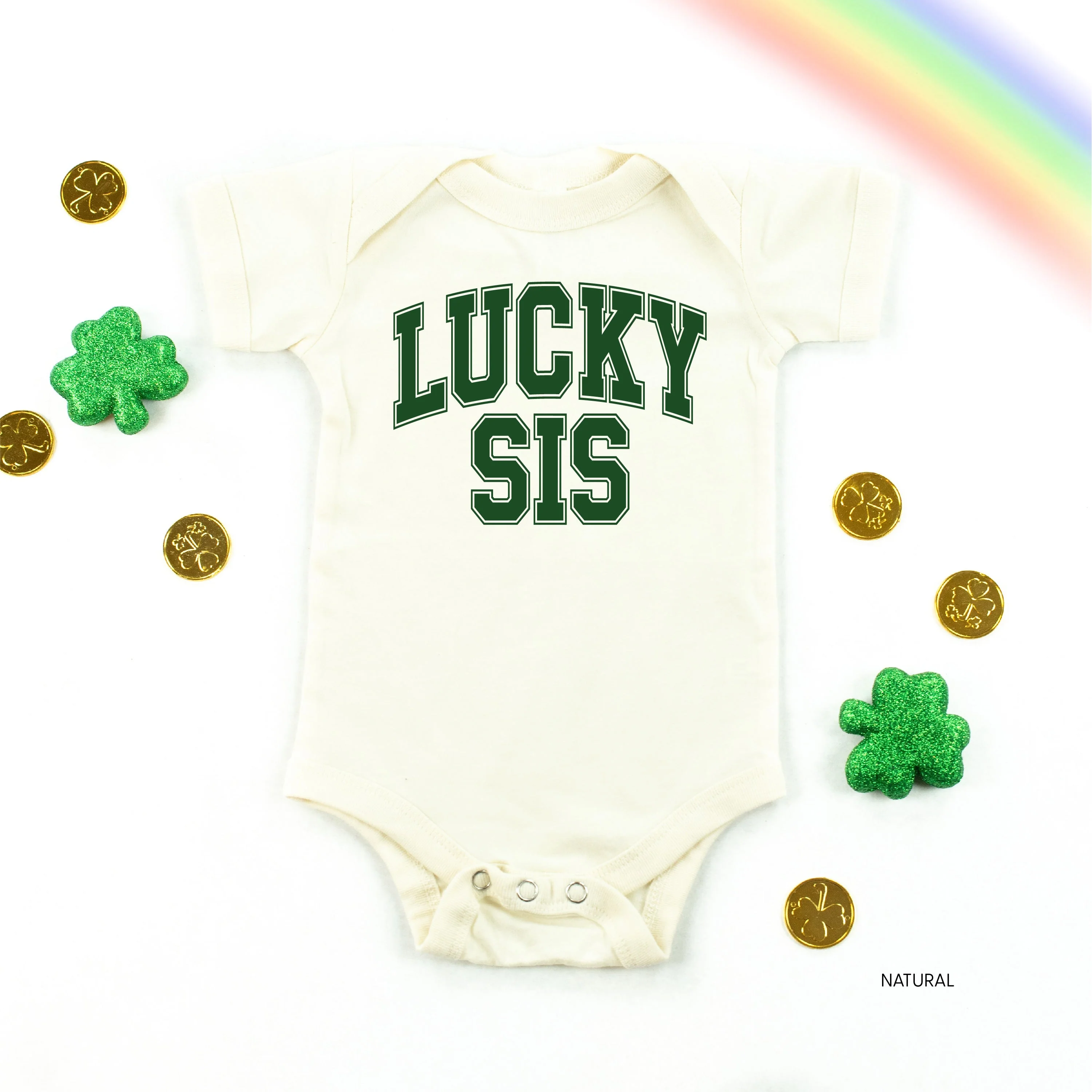 Lucky Sis - Varsity Outline - Infant Bodysuit/Tee - Image 2