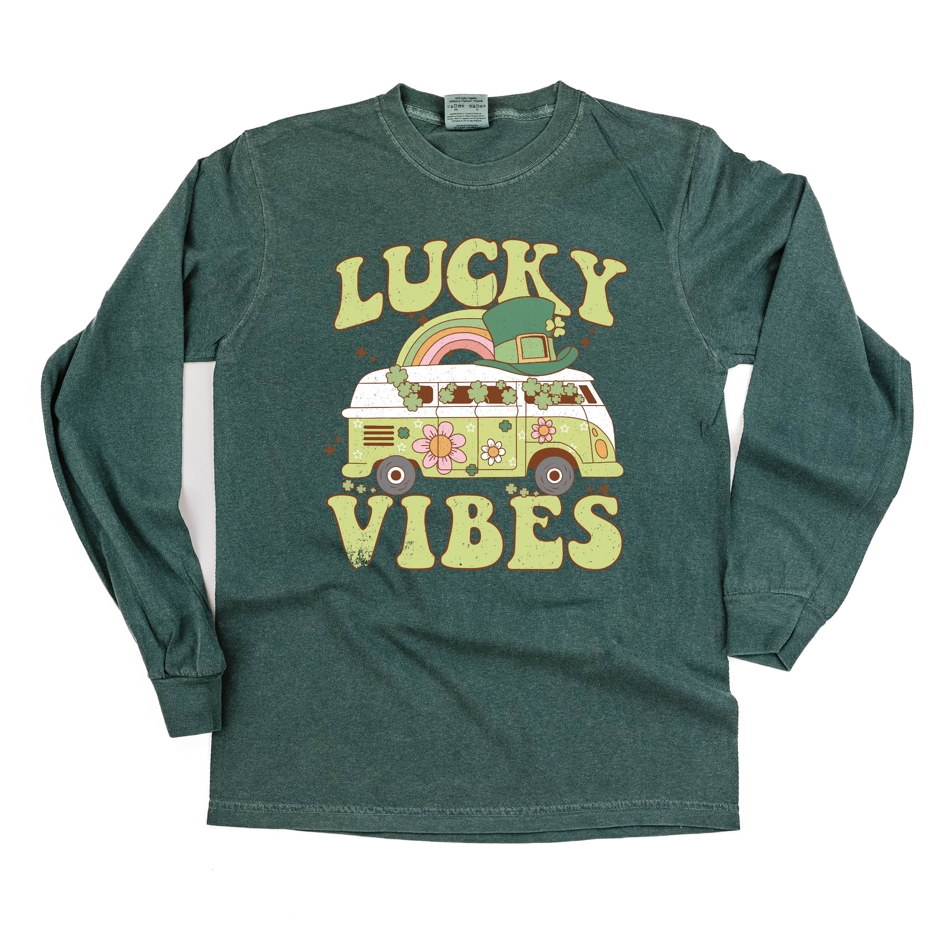 Lucky Vibes - Long Sleeve Comfort Colors Tee - Image 3