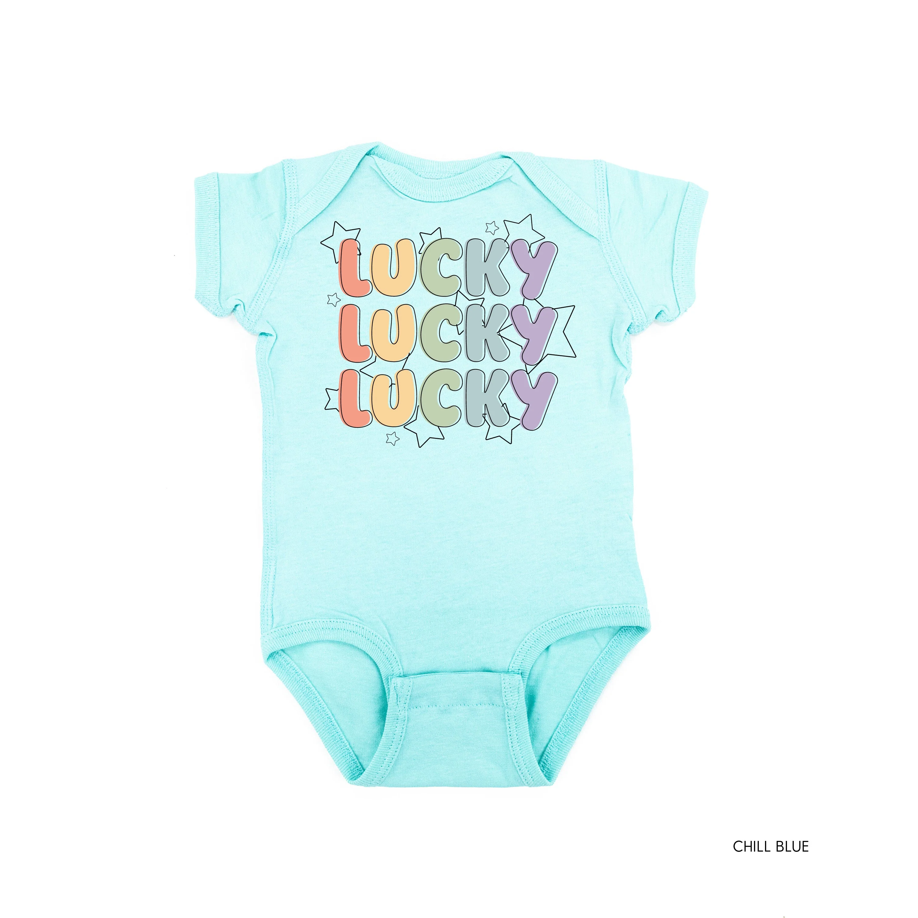 Bubble Letters & Stars Lucky x3 - Infant Bodysuit/Tee - Image 3