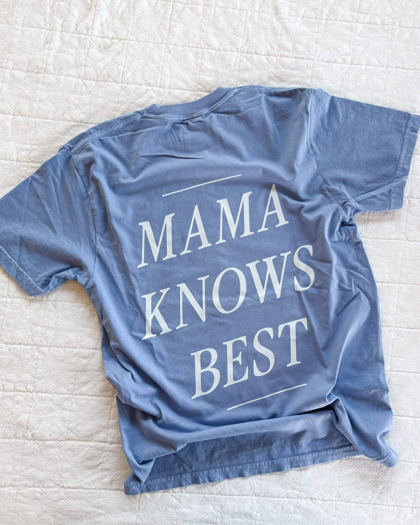 Mama Knows Best – Mama Graphic Tee – Short Sleeve Comfort Color - Women | Little Mama Shirt Shop - Image 4