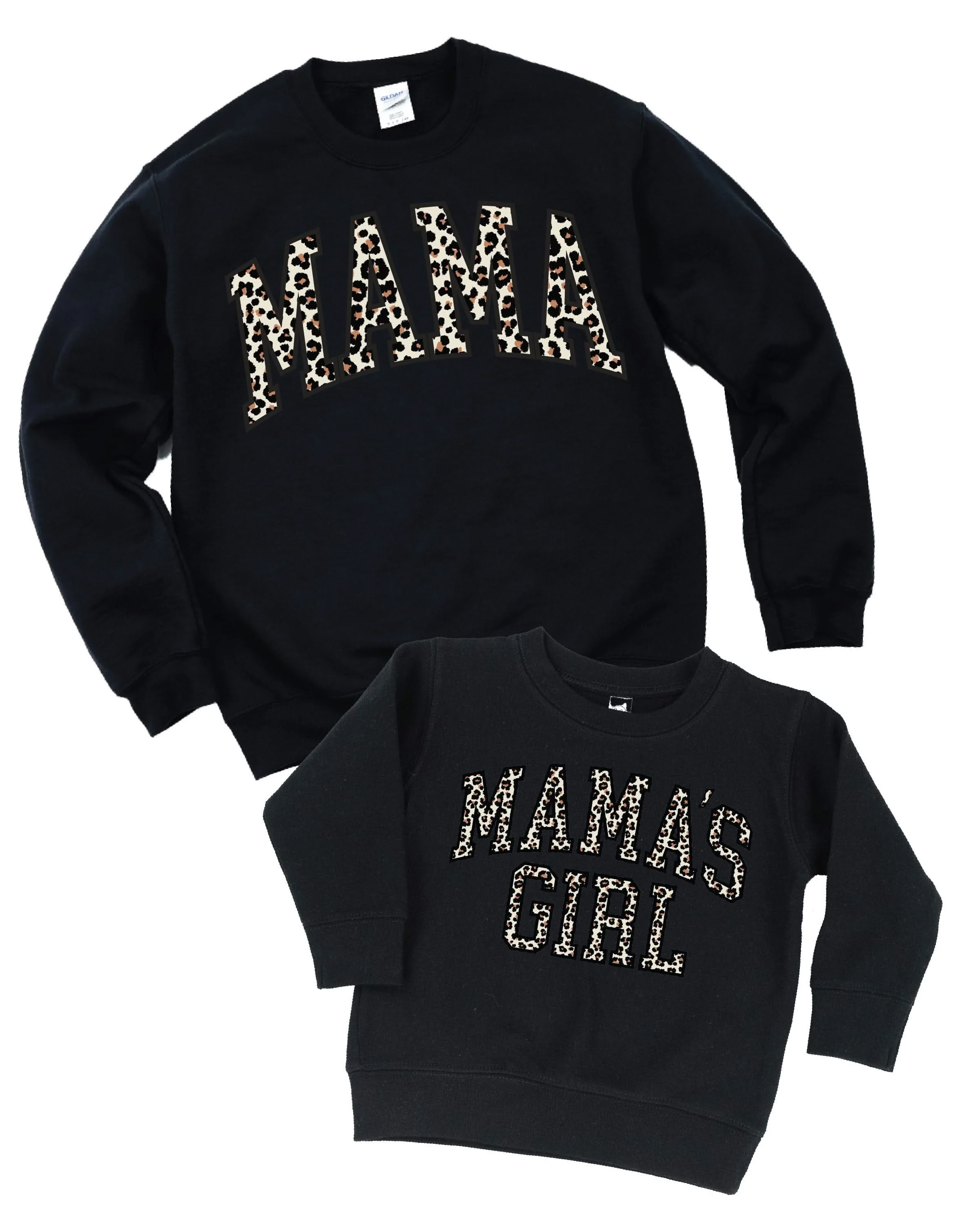 Mama & Mama's Girl (Varsity Leopard) - Set of 2 Basic Fleece Sweaters - Image 2