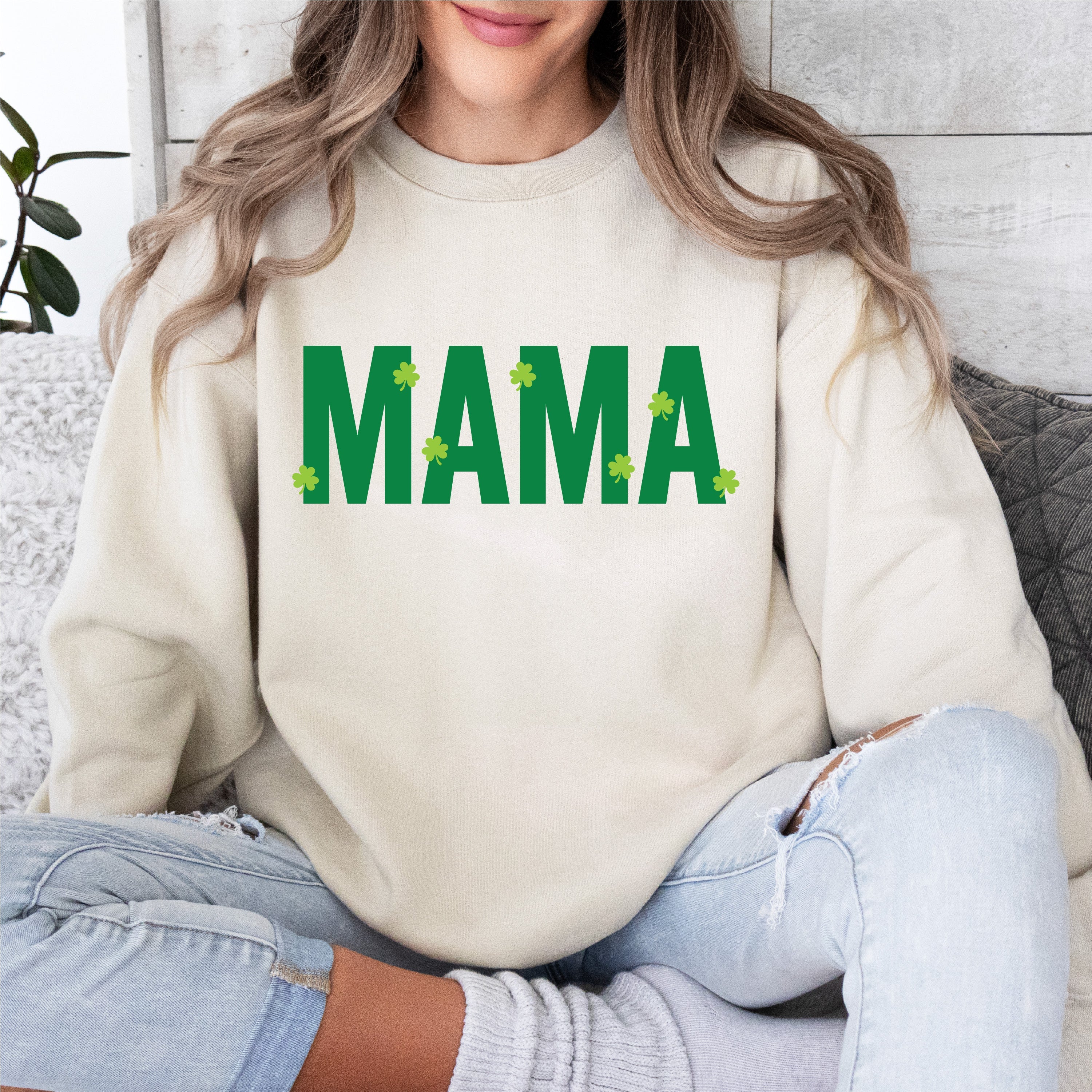 Mama - Mini Shamrocks - Basic Fleece - Image 3