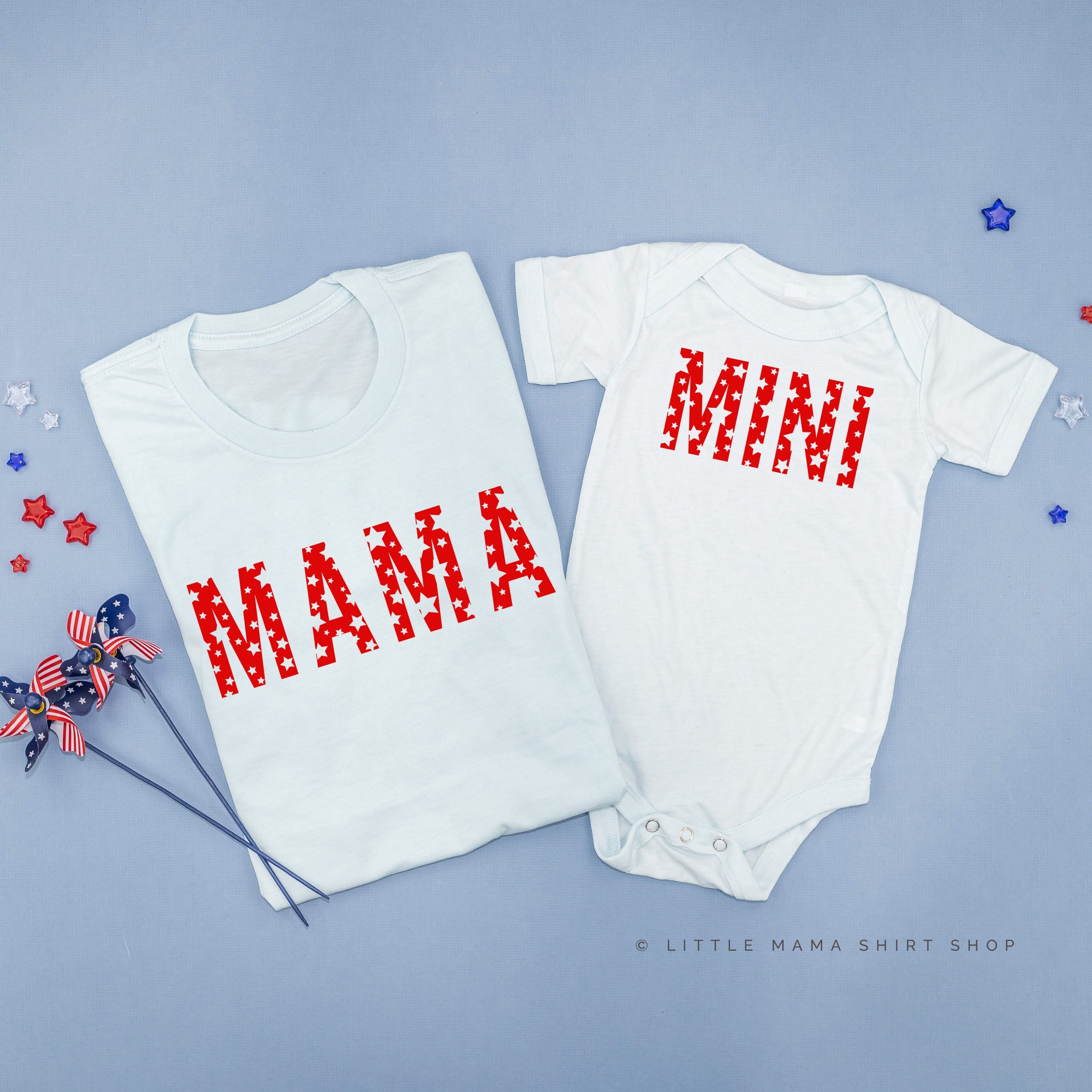 Mama / Mini - Star Pattern - Set of 2 Tees - Image 4