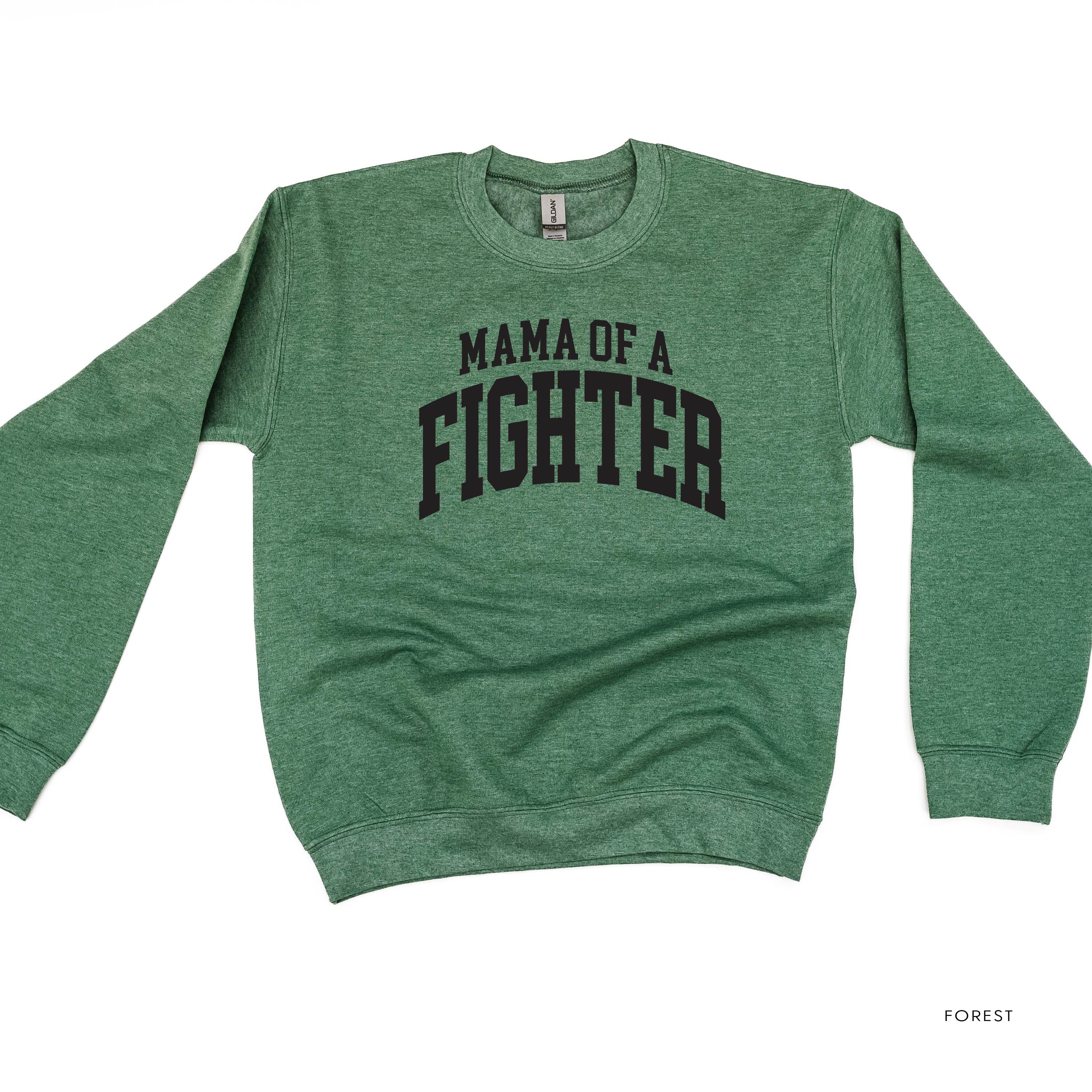 Mama of a Fighter - Varsity - BASIC FLEECE CREWNECK - Image 5