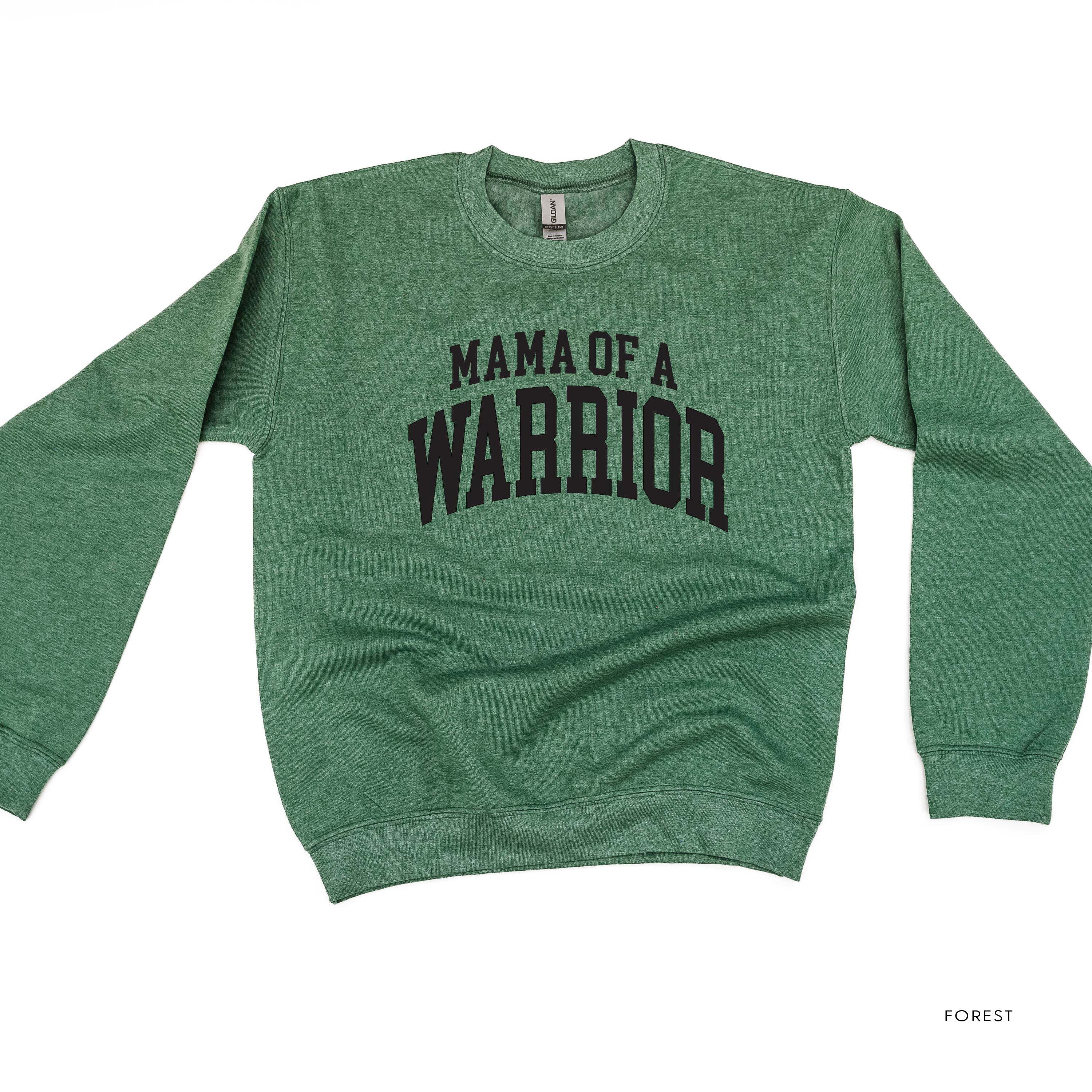 Mama of a Warrior - Varsity - BASIC FLEECE CREWNECK - Image 11