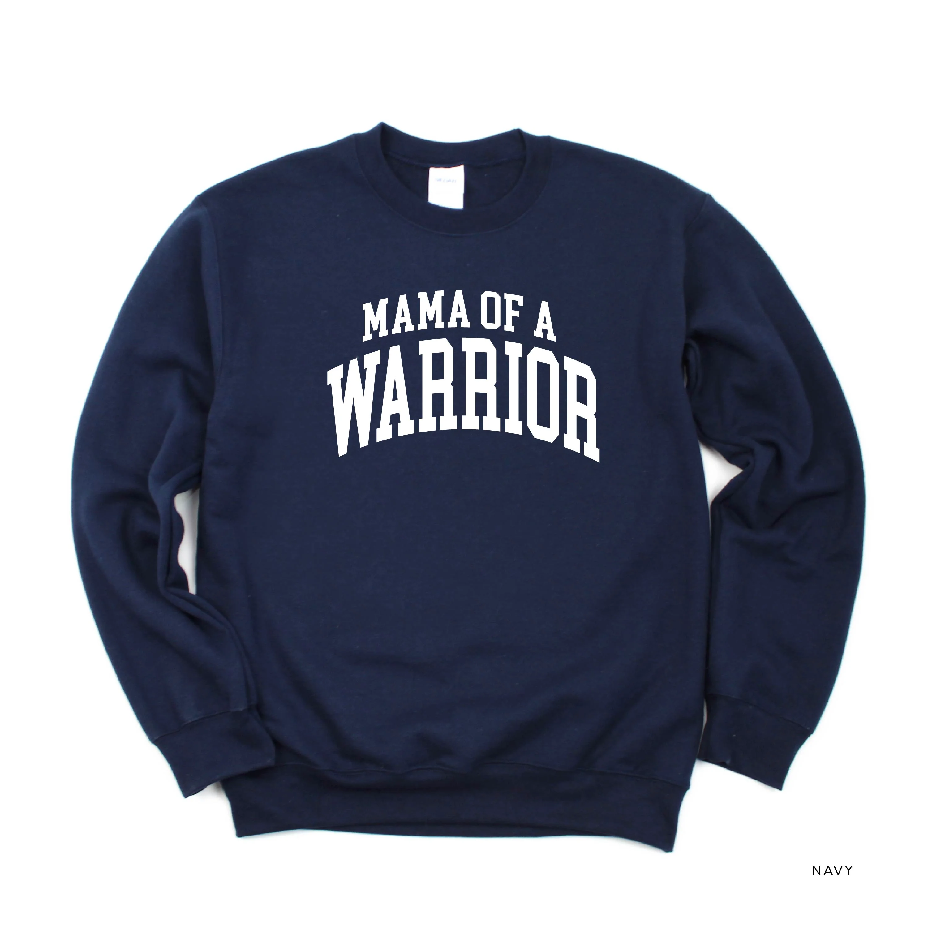 Mama of a Warrior - Varsity - BASIC FLEECE CREWNECK - Image 4