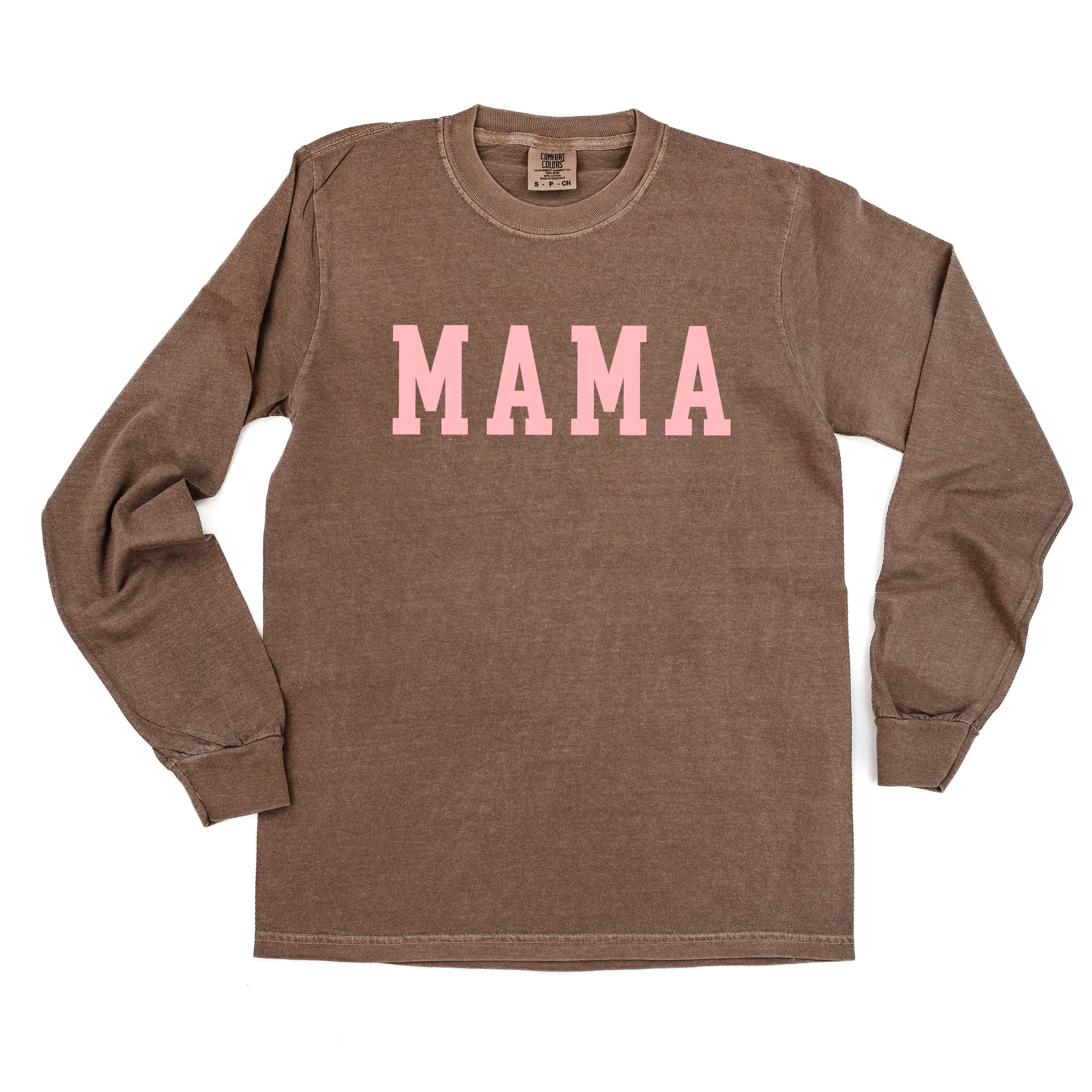 Mama - Varsity - Long Sleeve Comfort Colors Tee - Image 7