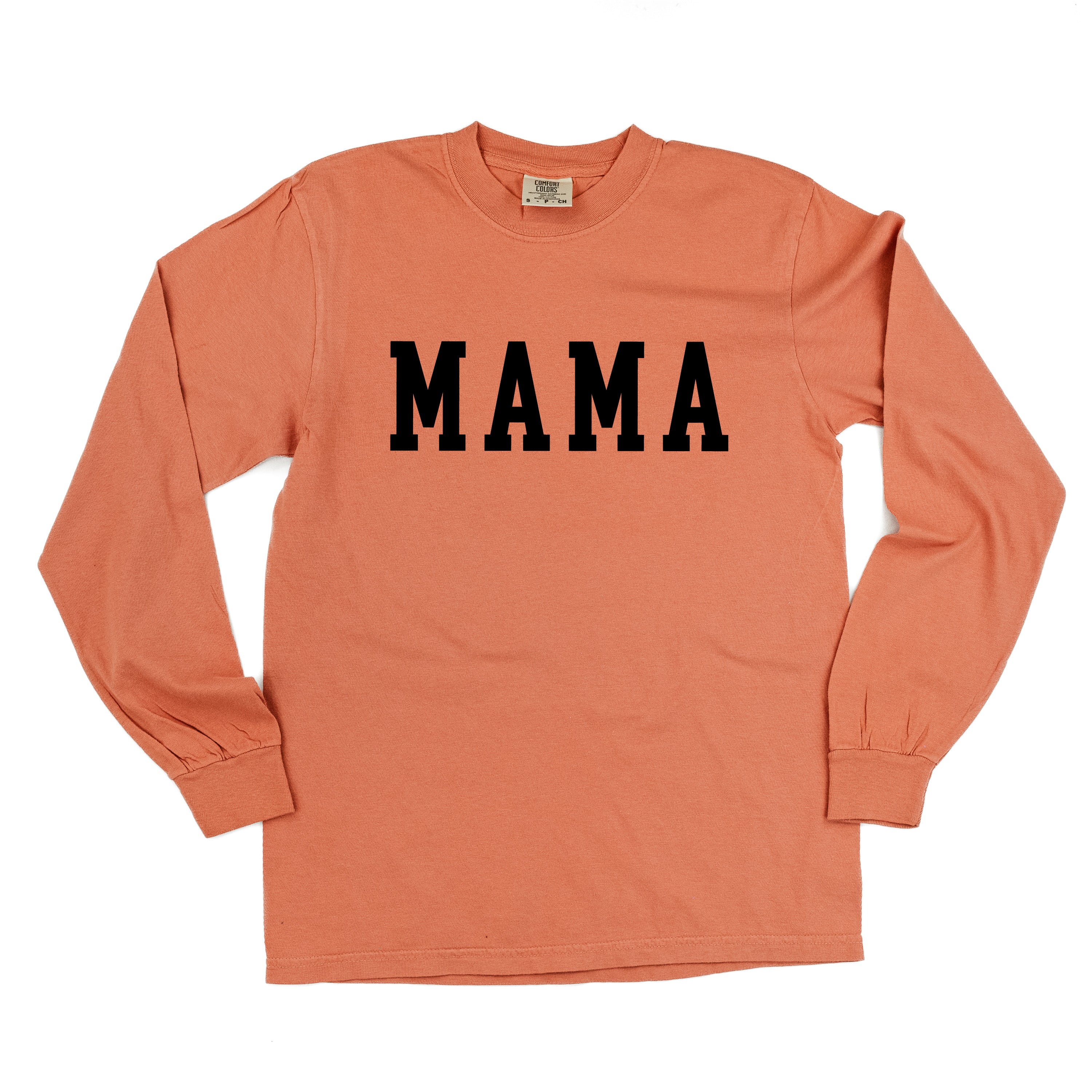 Mama - Varsity - Long Sleeve Comfort Colors Tee - Image 8