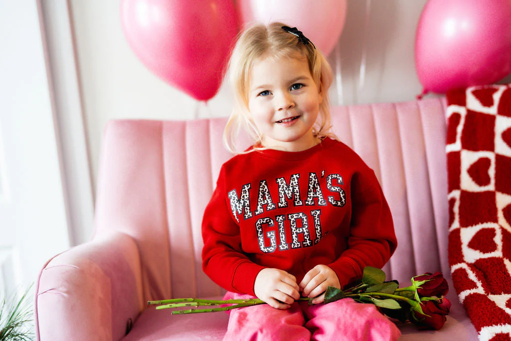 Mama's Girl (Varsity Leopard) - Child Sweater - Image 2