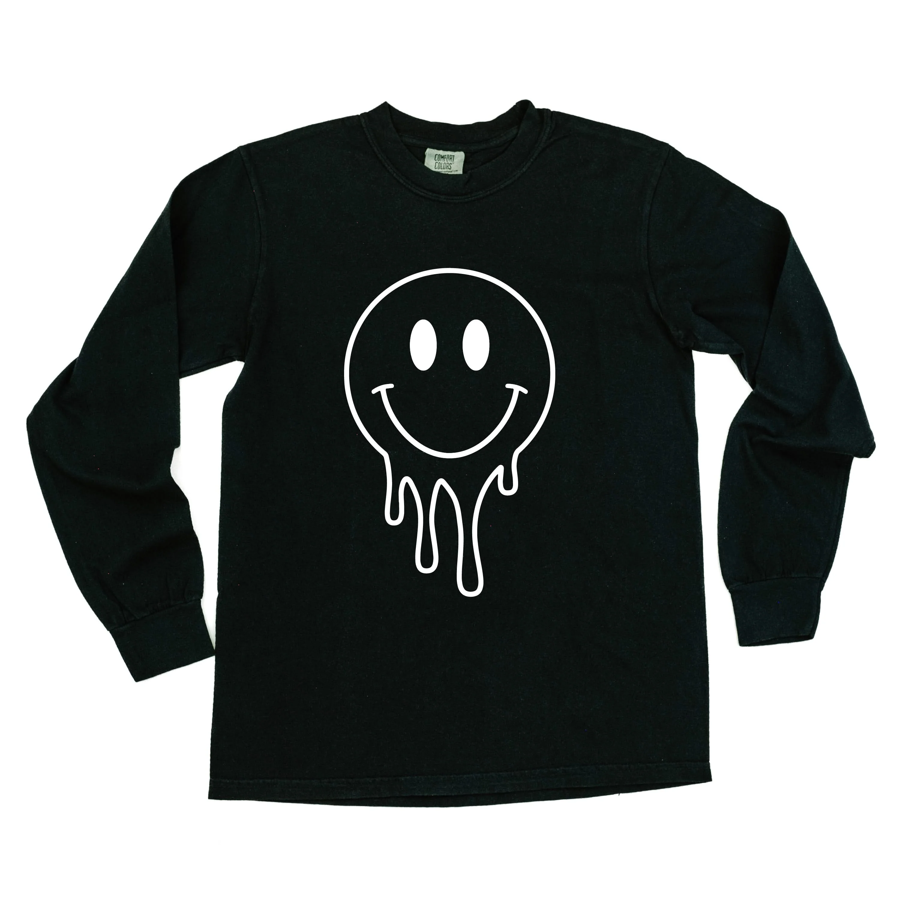 Melty Smiley (Full) - LONG SLEEVE Comfort Colors Tee - Image 10
