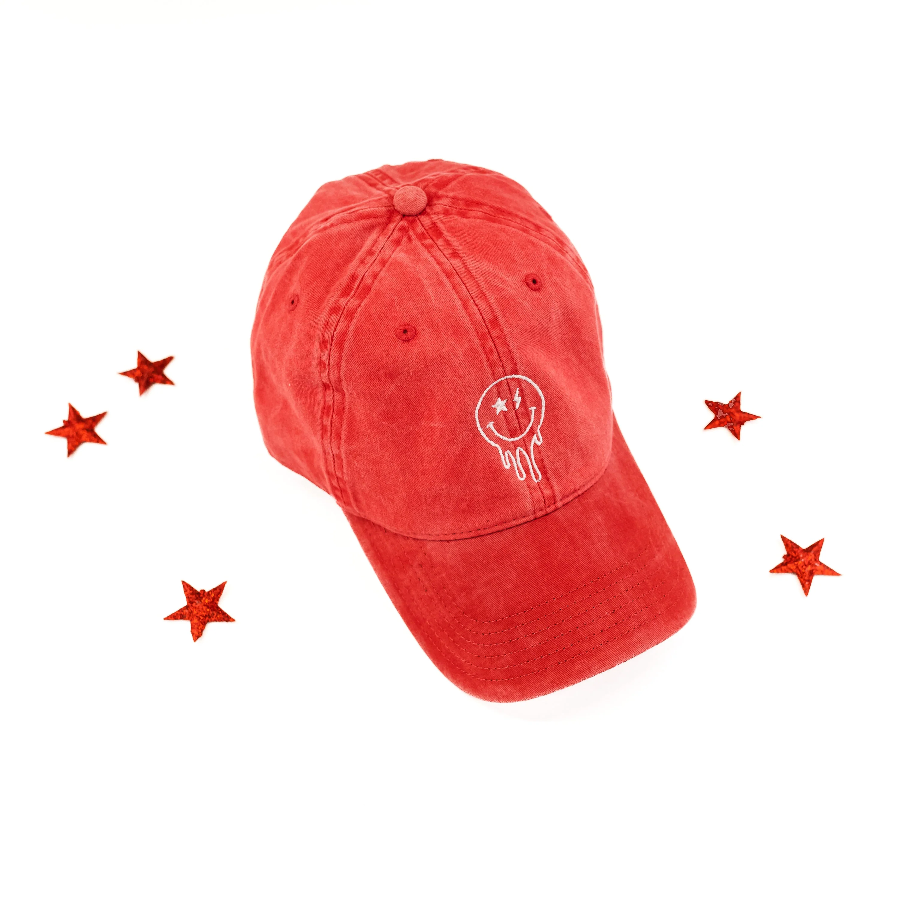 Melty Smiley - (Lightning/Star Eyes) - Adult Baseball Cap - Image 4