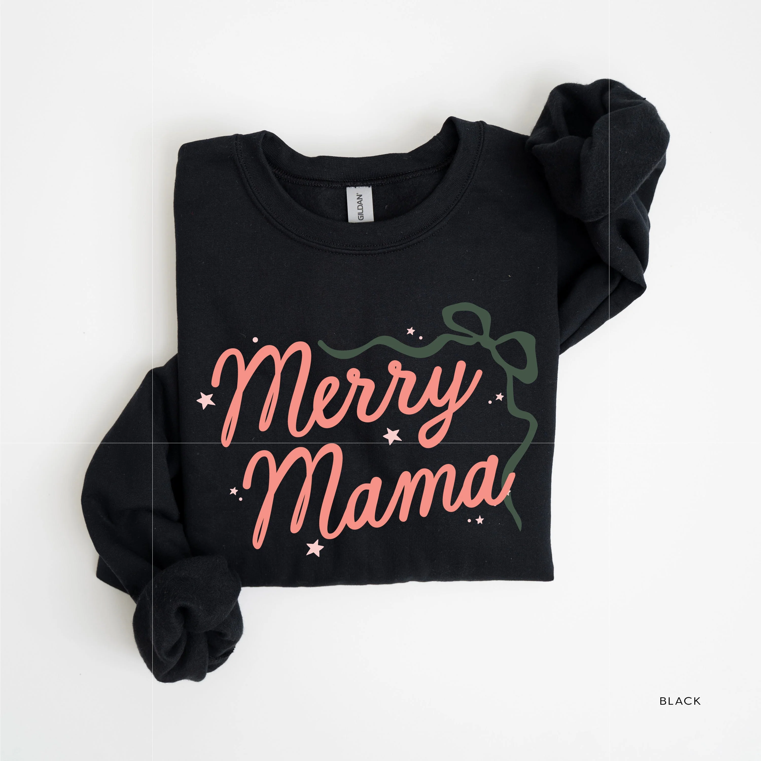 Merry Mama With Bow and Stars - Basic Fleece - Image 5