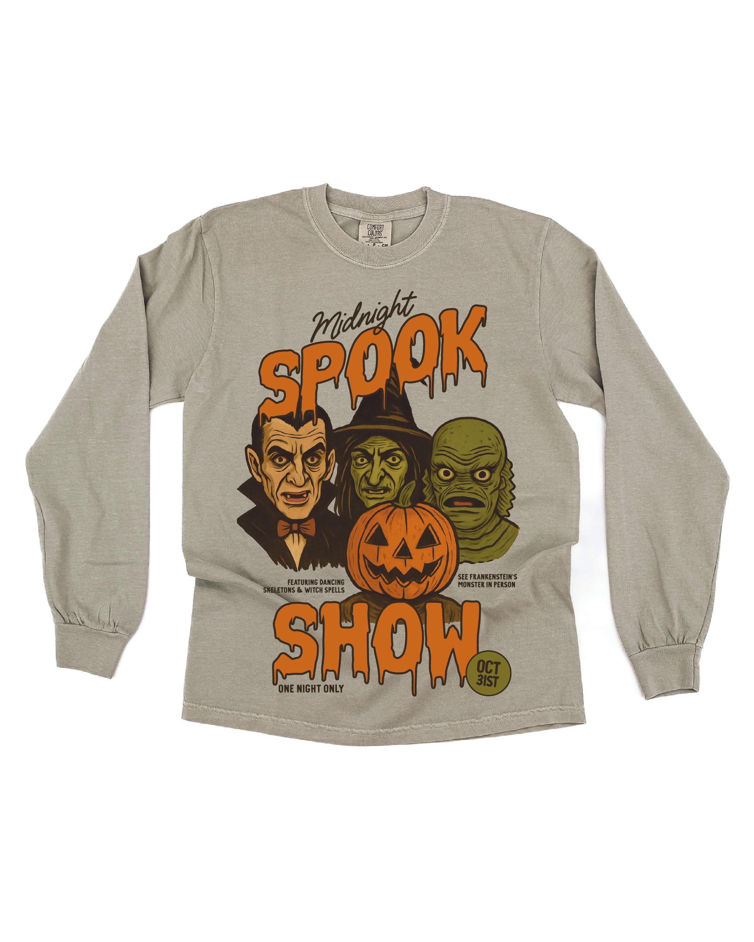 Midnight Spook Show - Long Sleeve Comfort Colors Tee - Image 4