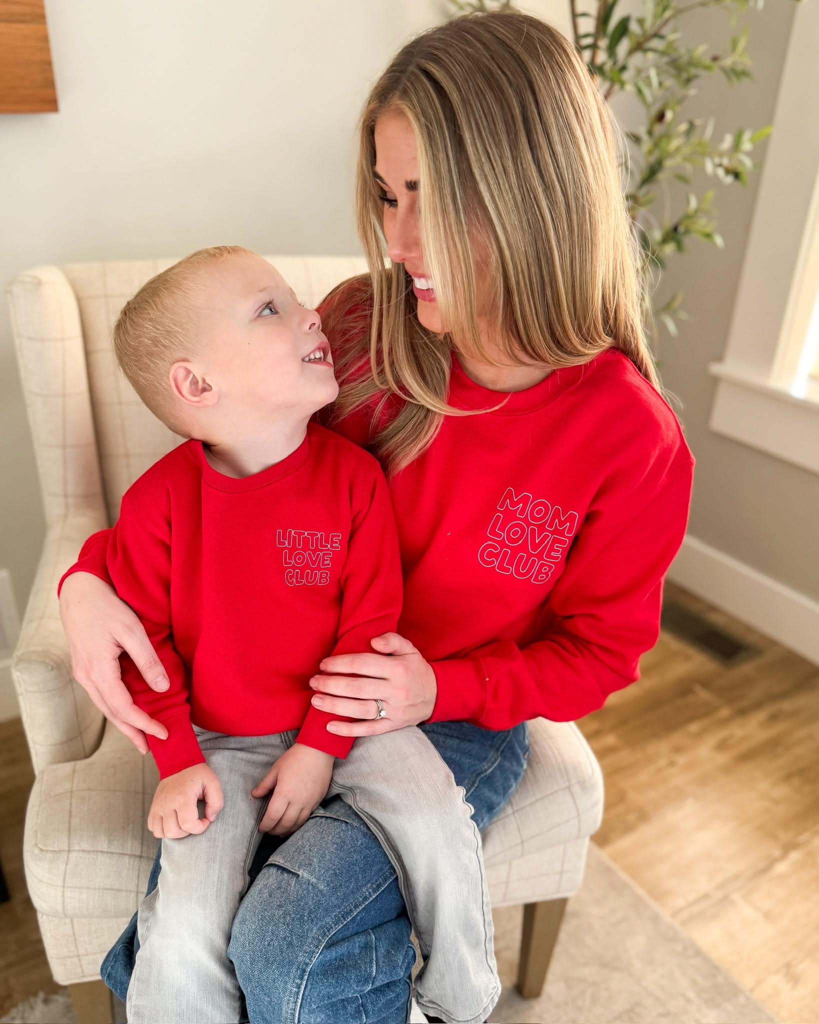 Mom Love Club + Little Love Club Matching Crewneck Set – Valentine’s Day | Little Mama Shirt Shop - Image 2