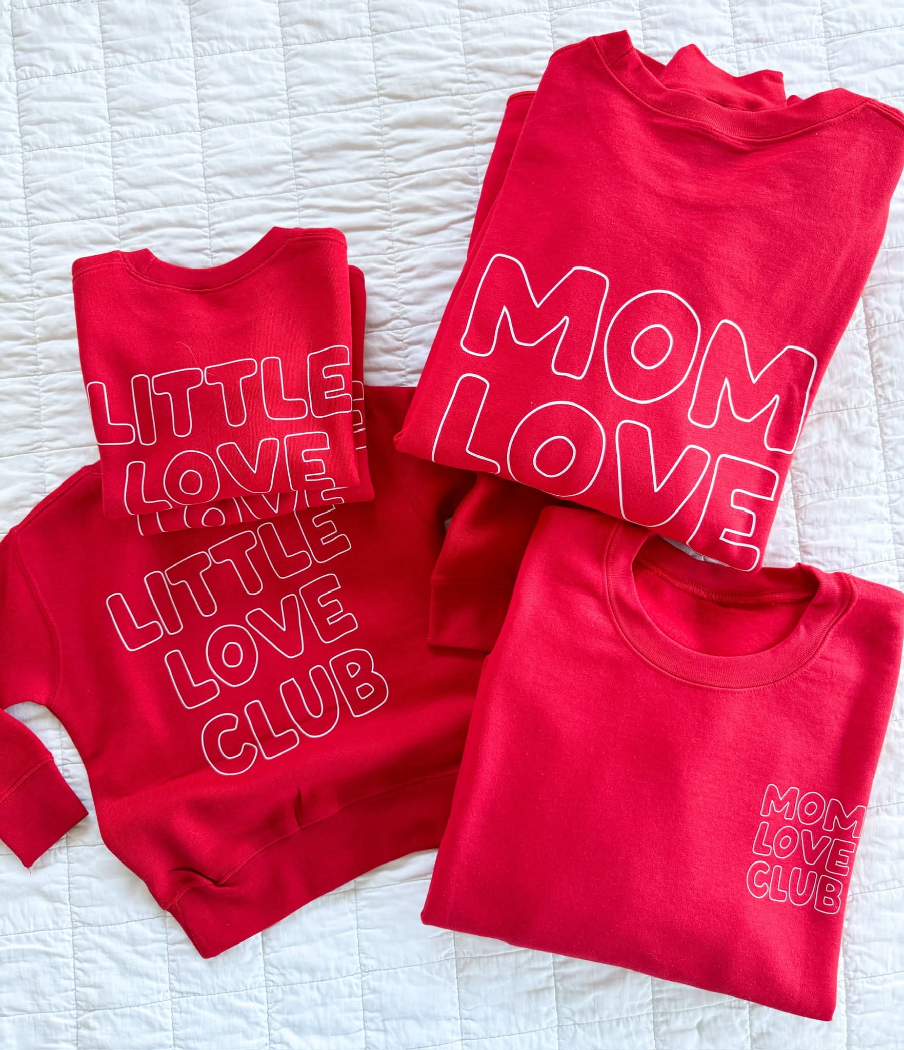 Mom Love Club + Little Love Club Matching Crewneck Set – Valentine’s Day | Little Mama Shirt Shop - Image 4