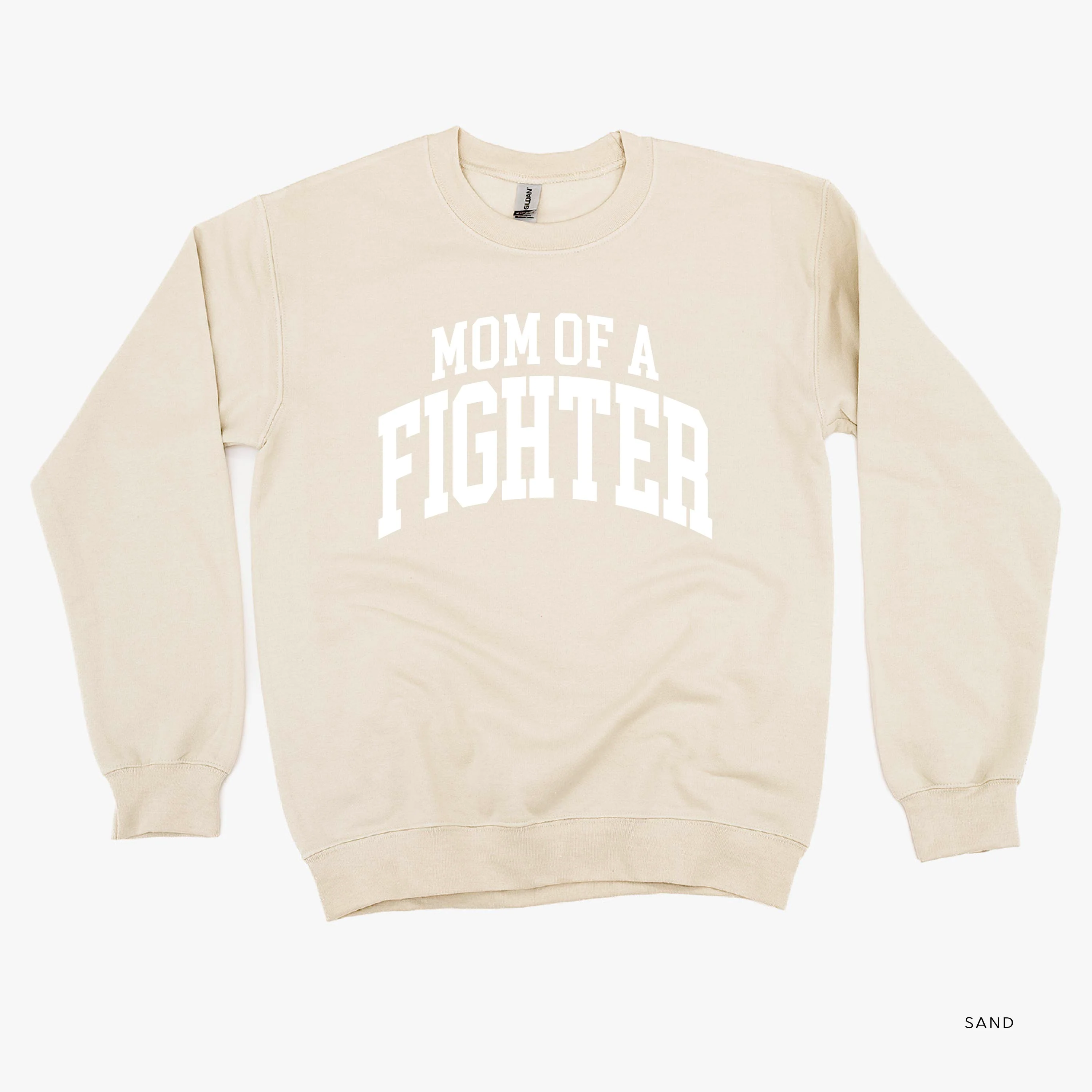 Mom of a Fighter - Varsity - BASIC FLEECE CREWNECK - Image 2