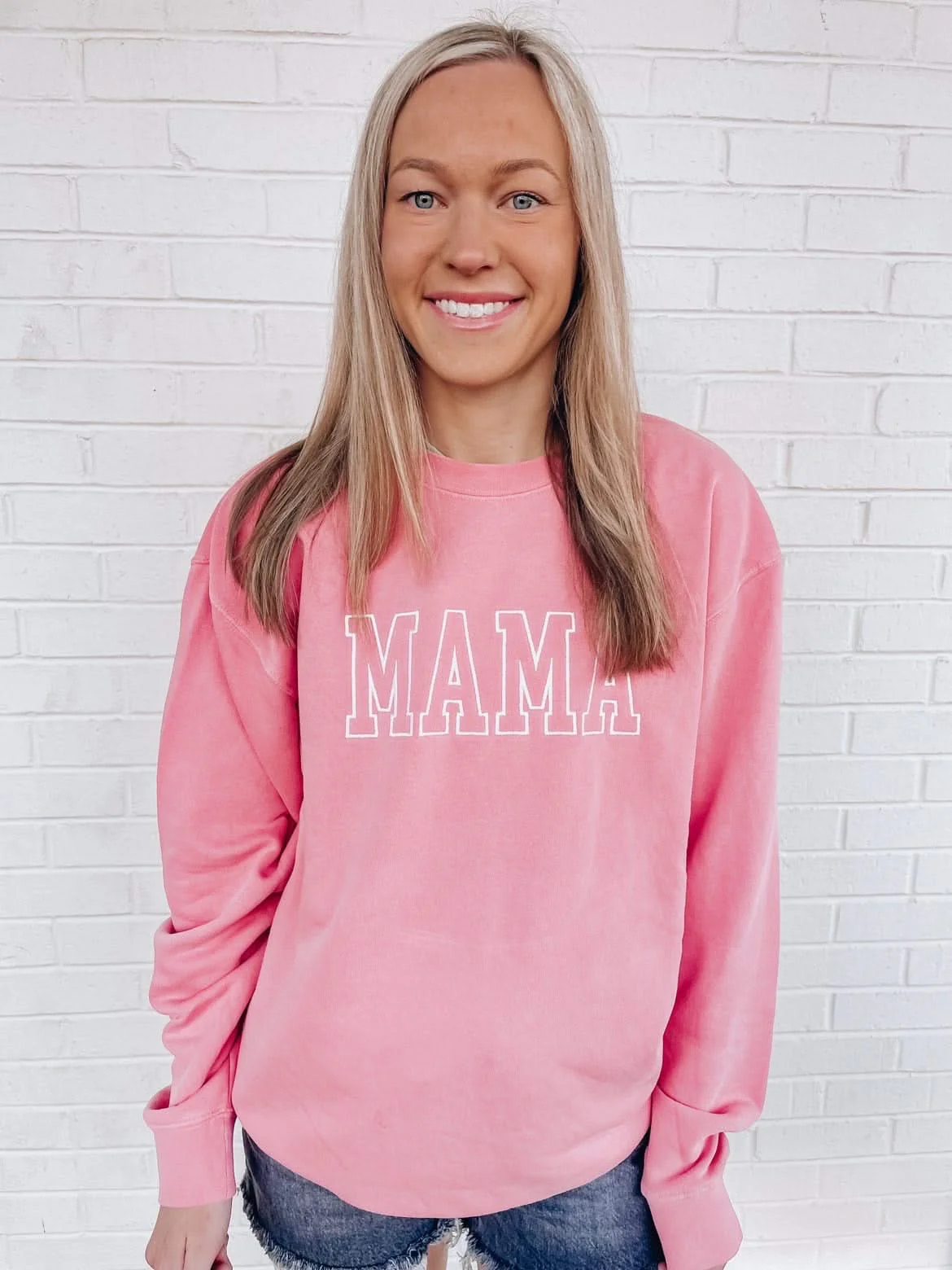 Embroidered PIGMENT Crewneck - MAMA - Outline - Image 2