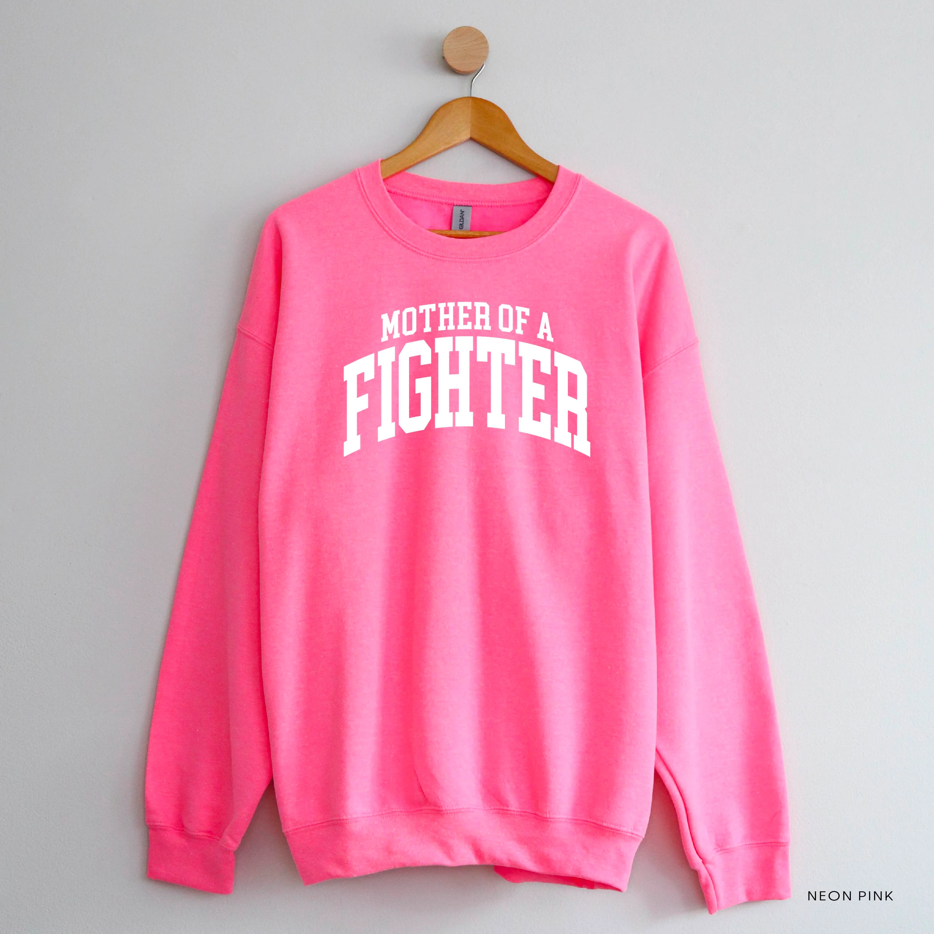 Mother of a Fighter - Varsity - BASIC FLEECE CREWNECK - Image 8