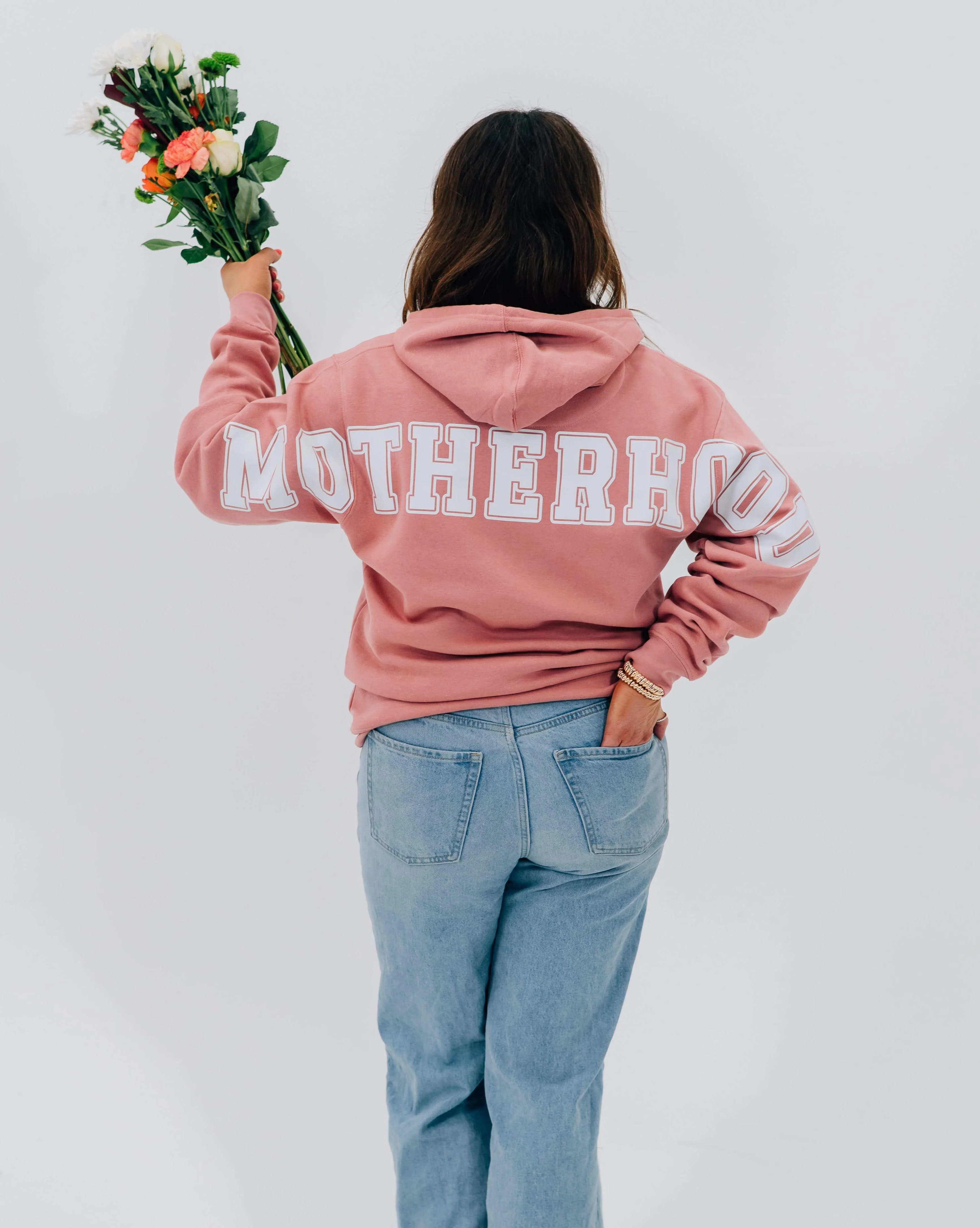Motherhood Elevated Fleece Hoodie – Customizable Year Embroidery | Little Mama Shirt Shop - Image 4