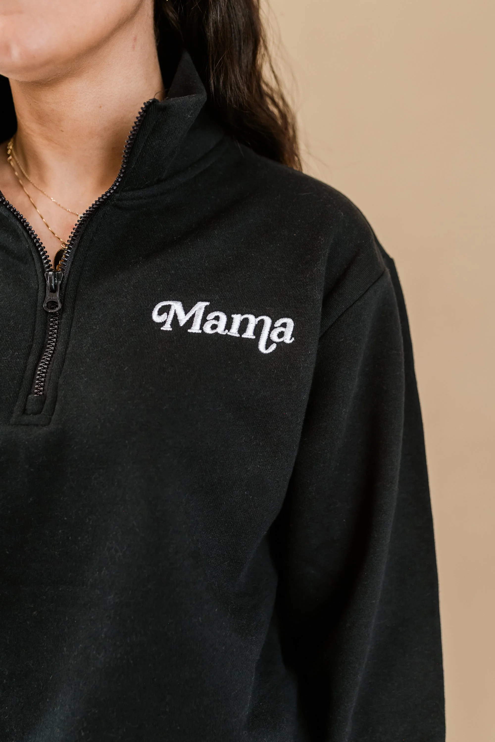 Mother's Day Quarter Zip Sweatshirt - Multiple Names + Colors Available (white thread) - Image 5