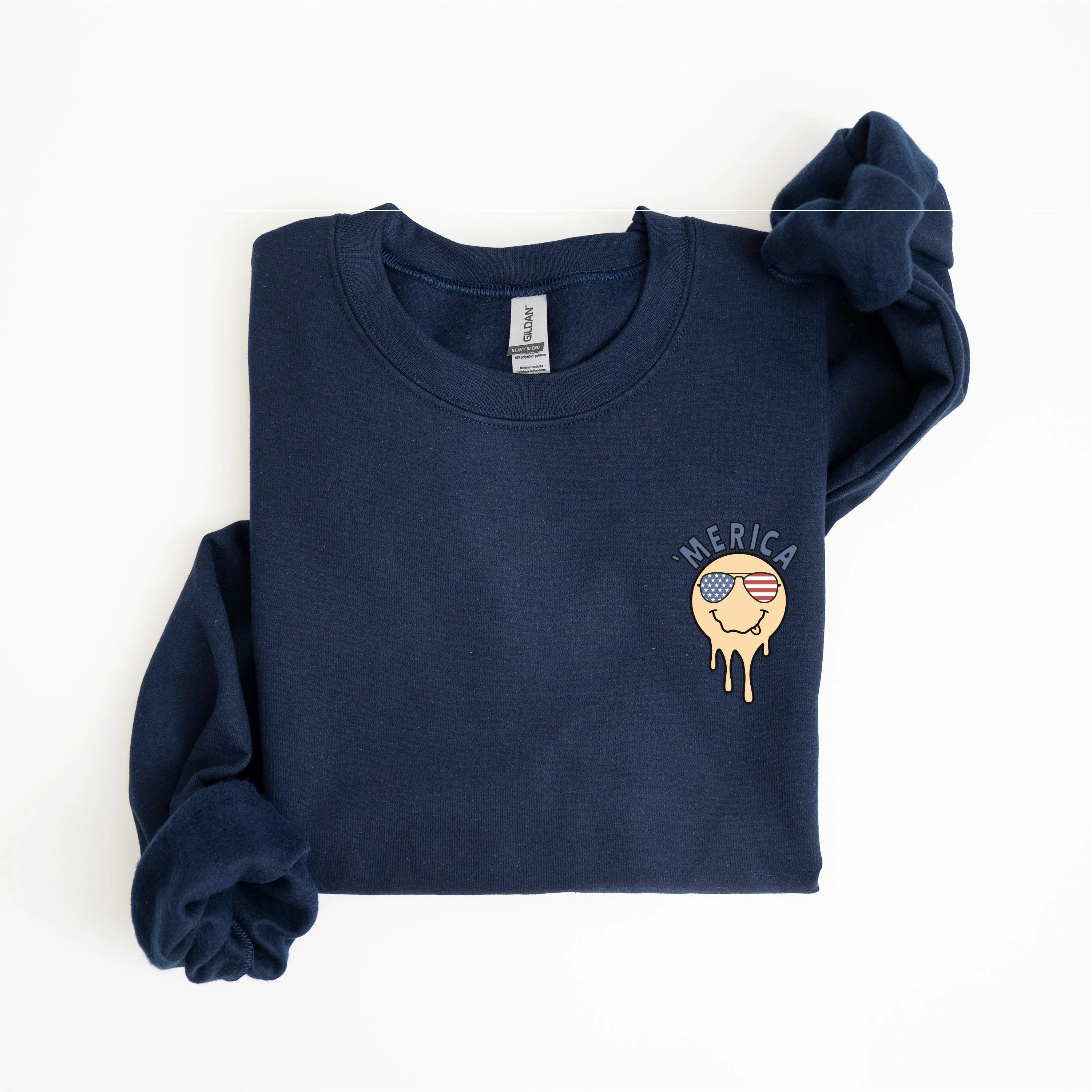 'Merica Melting Smiley - BASIC Fleece - Image 4