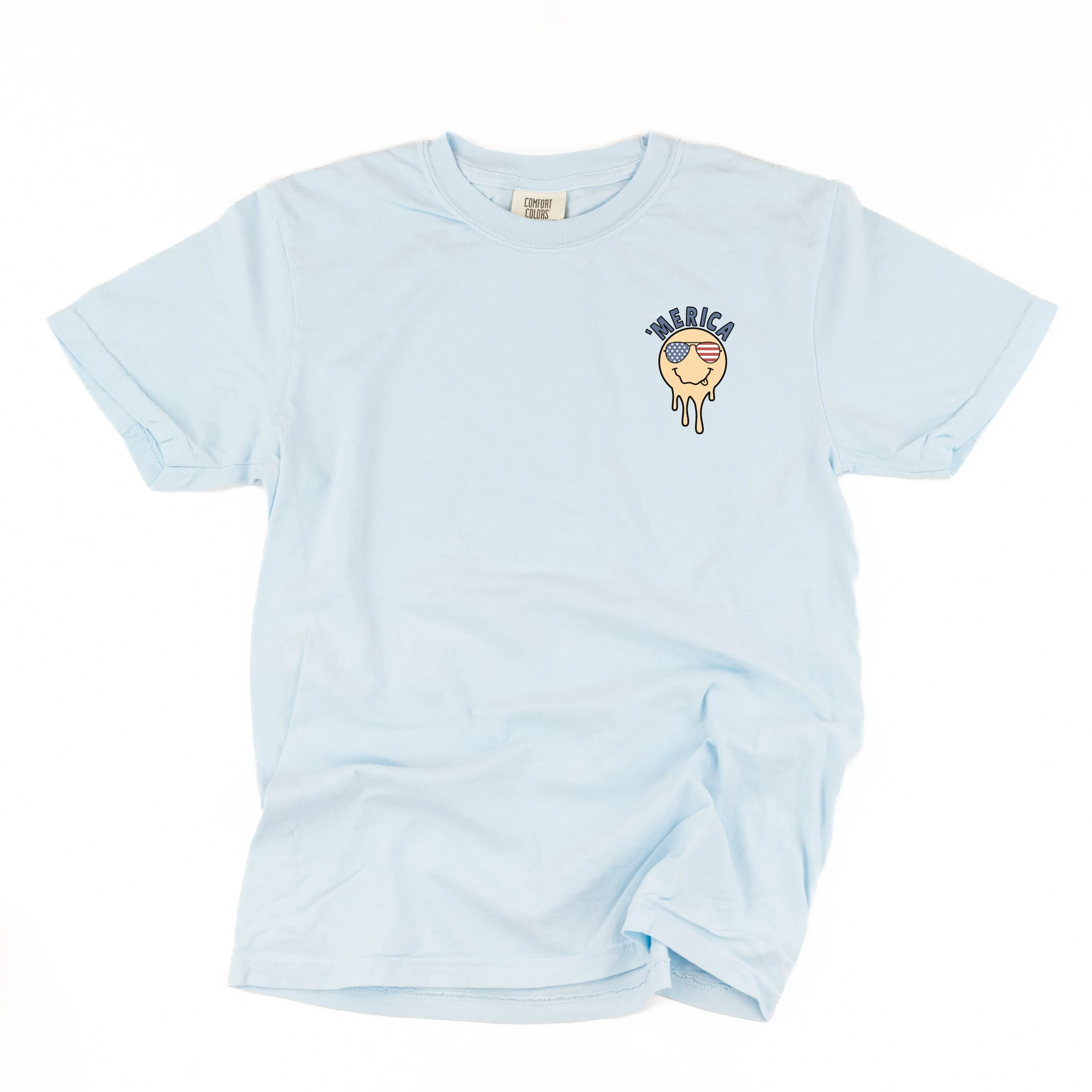 'Merica Melting Smiley - Comfort Colors Tee - Image 7