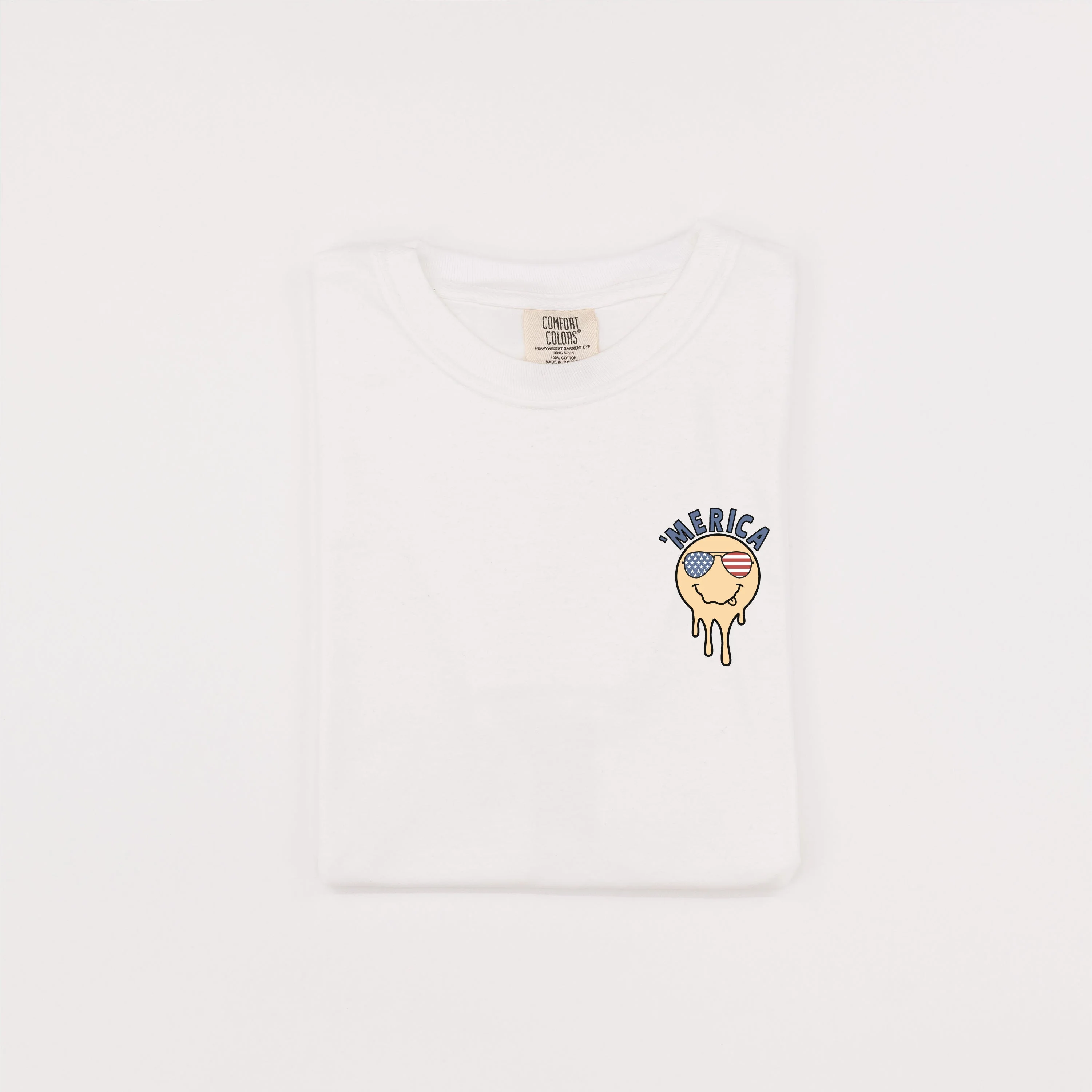 'Merica Melting Smiley - Comfort Colors Tee - Image 8