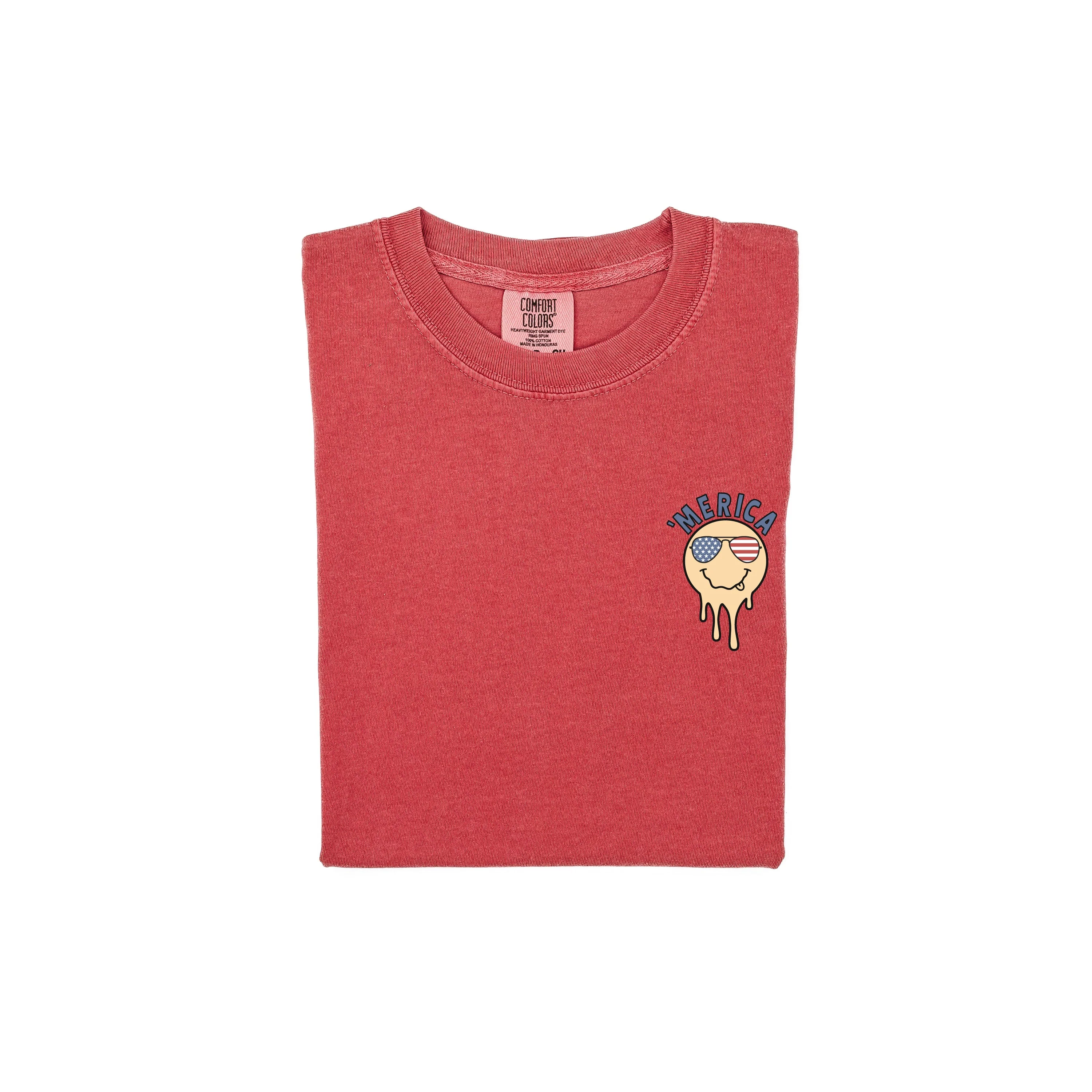 'Merica Melting Smiley - Comfort Colors Tee - Image 9