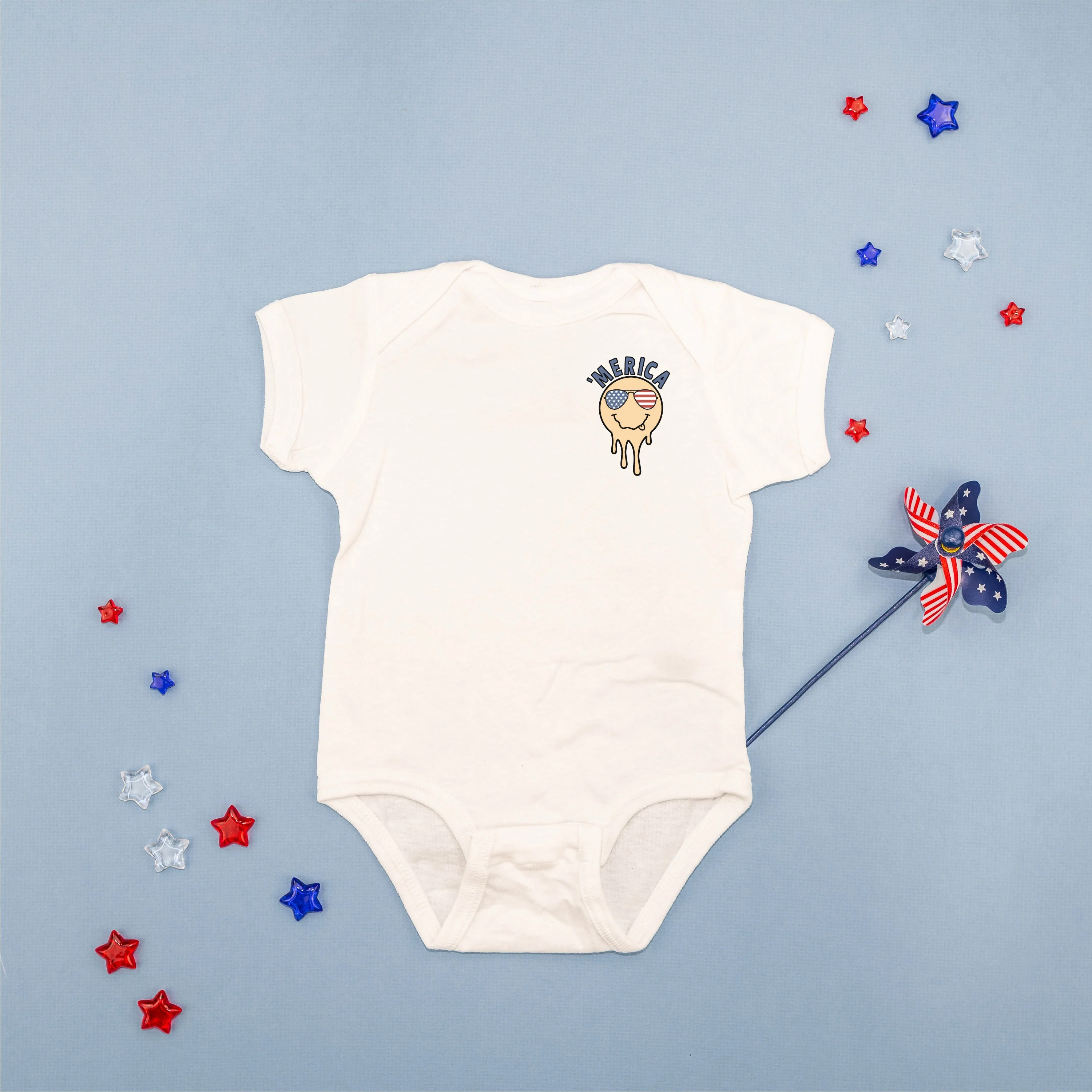 'Merica Melting Smiley - Infant Bodysuit/Tee - Image 5