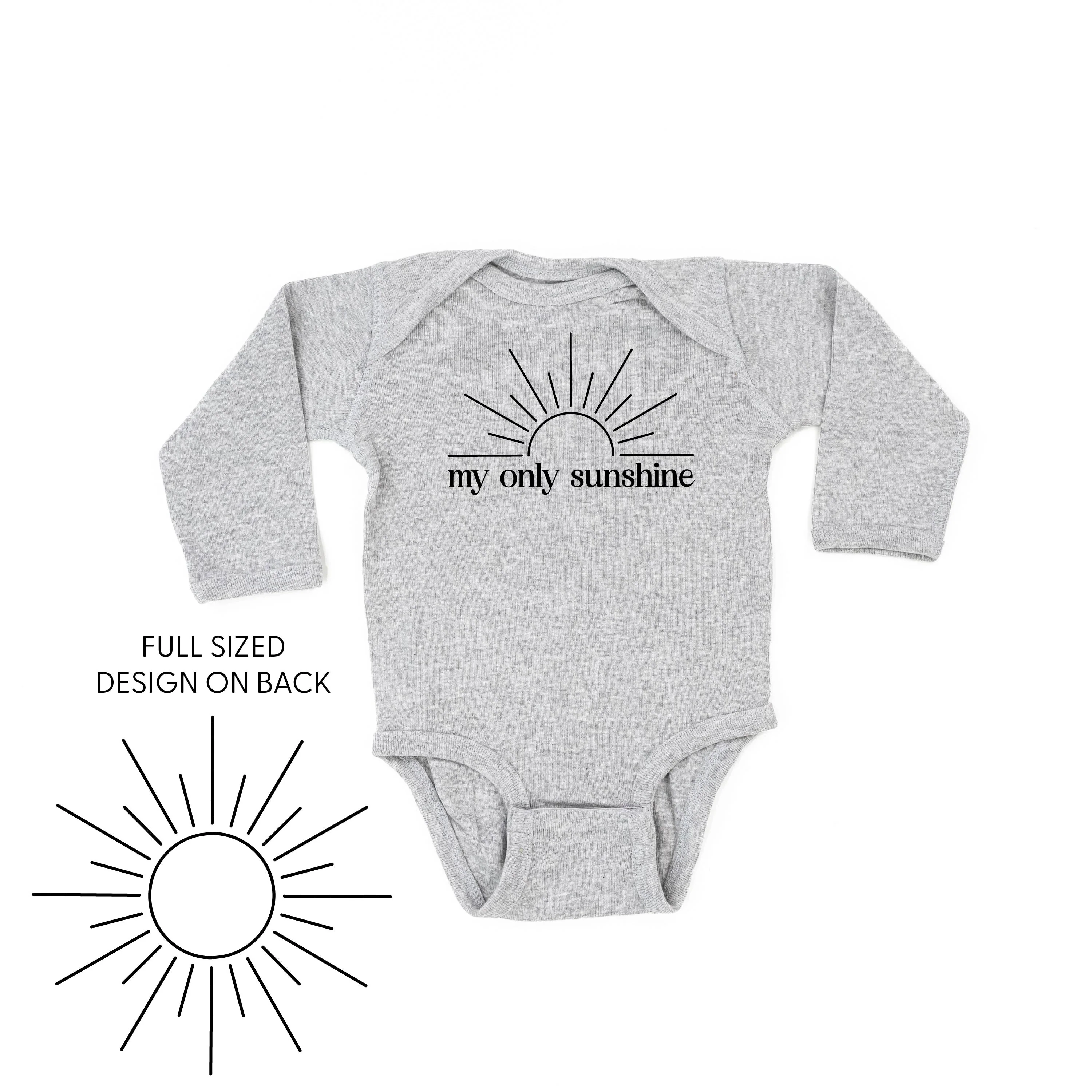 My Only Sunshine w/ Full Sun on Back - Child Long Sleeve Tee - Image 8