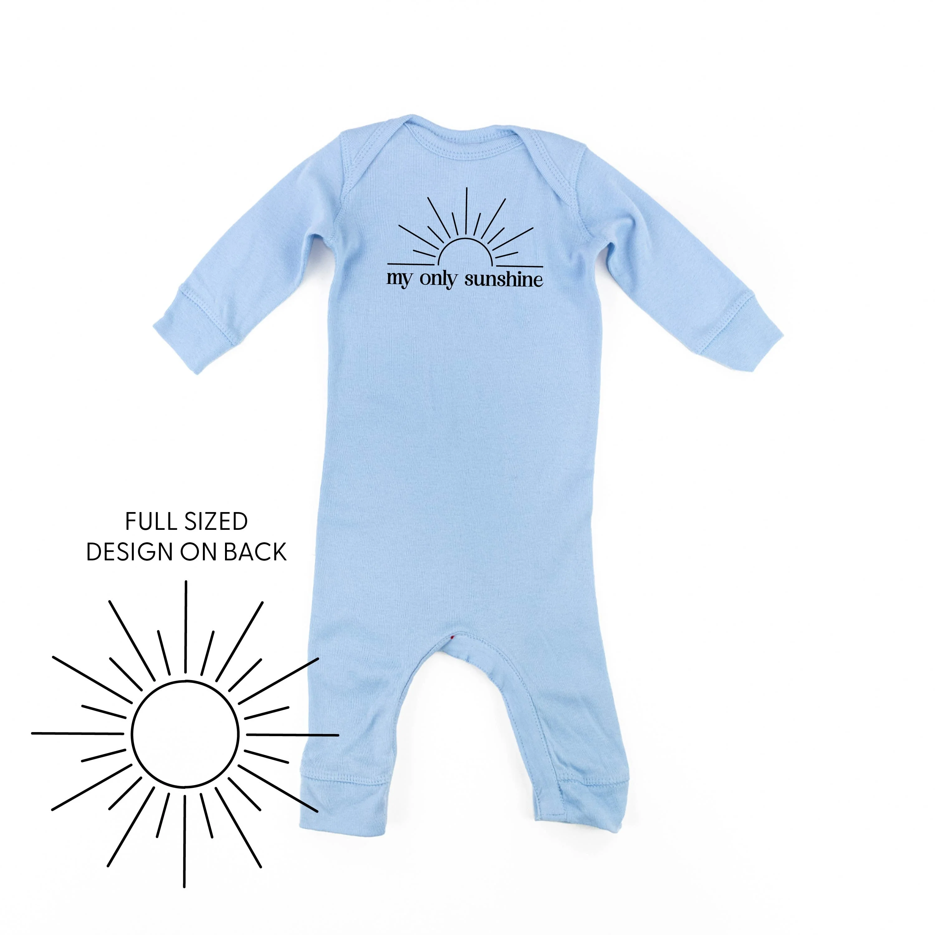 My Only Sunshine w/ Full Sun on Back - Baby Sleeper - Image 2