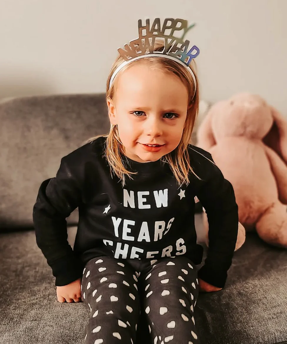 New Years Cheers - Block Font - Child Sweater - Image 3